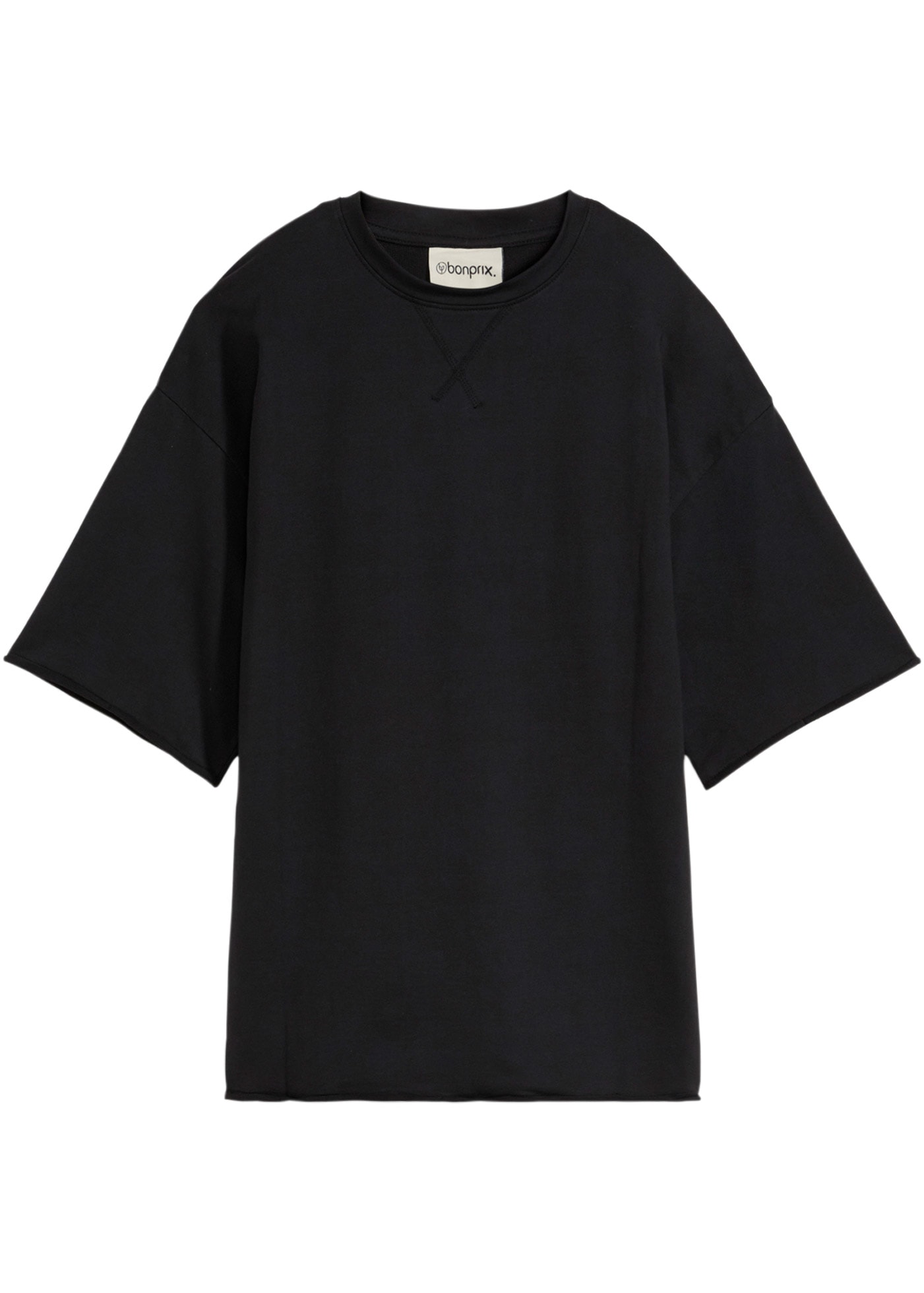 bonprix Longsweatshirt , lässige Passform, Halbarm-Design, aus reiner Baumwolle
