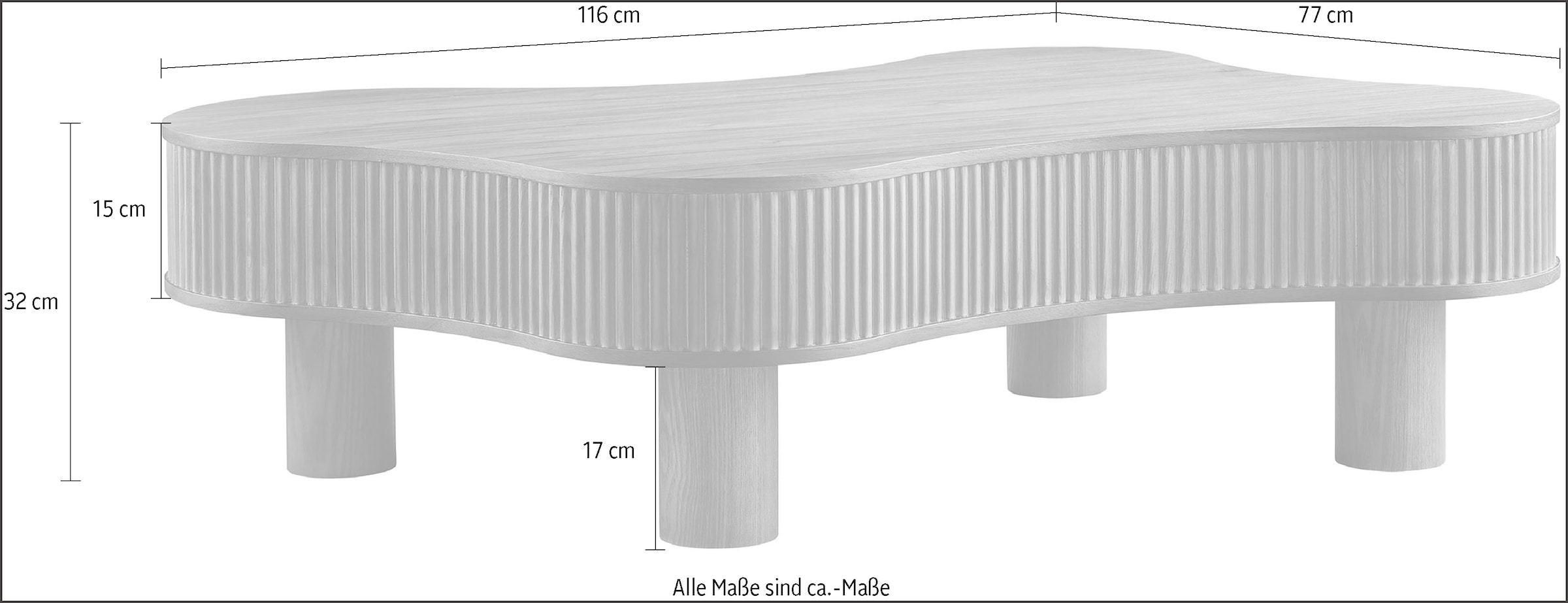 SalesFever Couchtisch, (1 St.), mit Massivholz-Lamellen