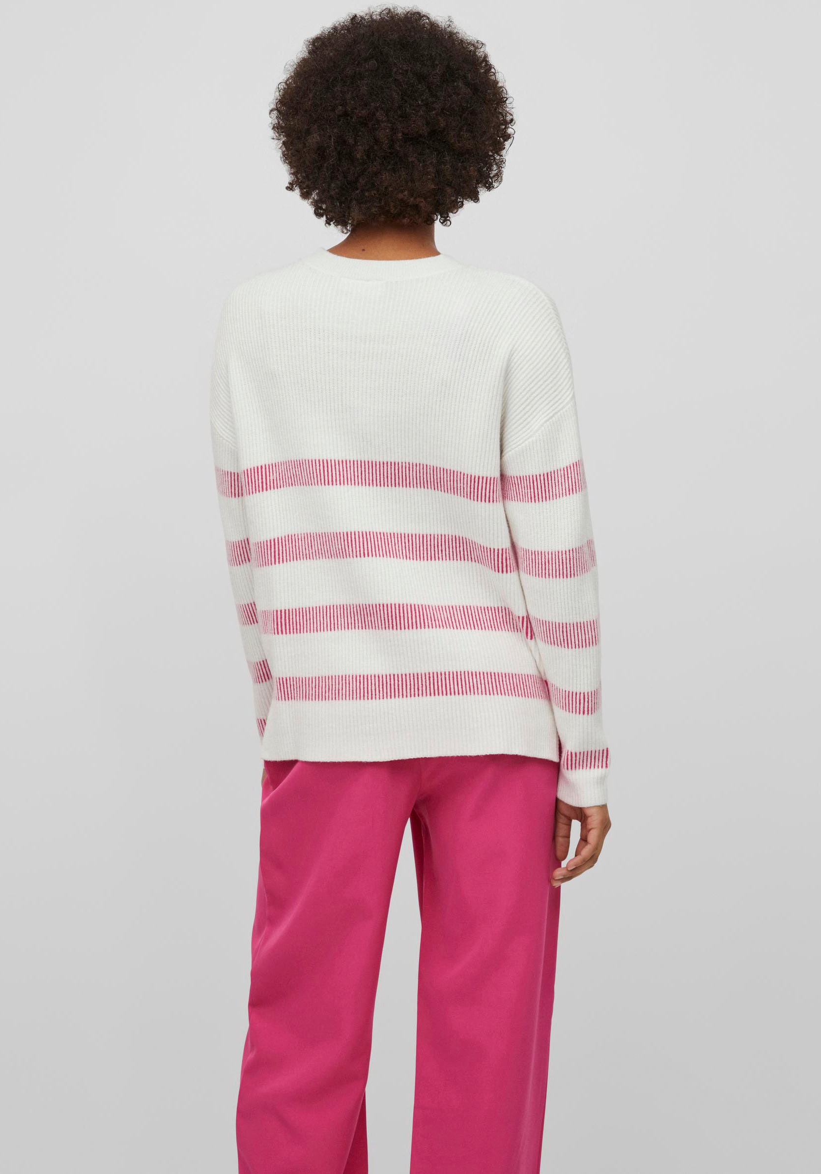 Vila Rundhalspullover »VIRIL STRIPE L/S KNIT TOP - NOOS«