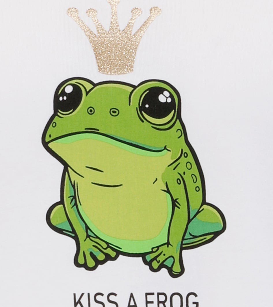 Aniston CASUAL T-Shirt, mit Frosch und glitzernder Krone bedruckt