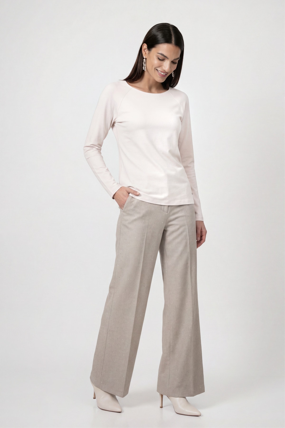 Monari Langarmshirt »Basic« aus weichem Viskose-Modal-Mix, Rundhals
