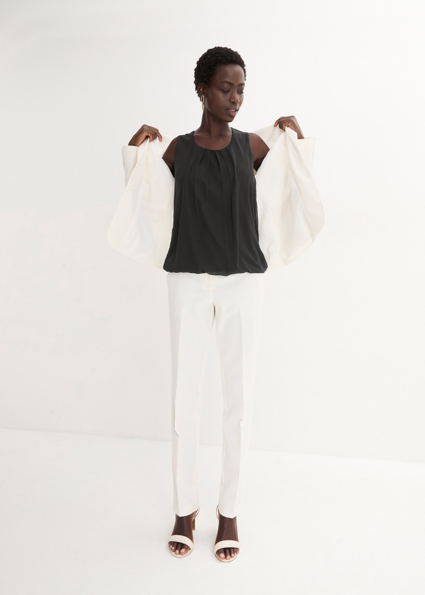 bonprix Blusentop lockerer Schnitt, für Frühjahrsmode und Sommermode, aus Polyester