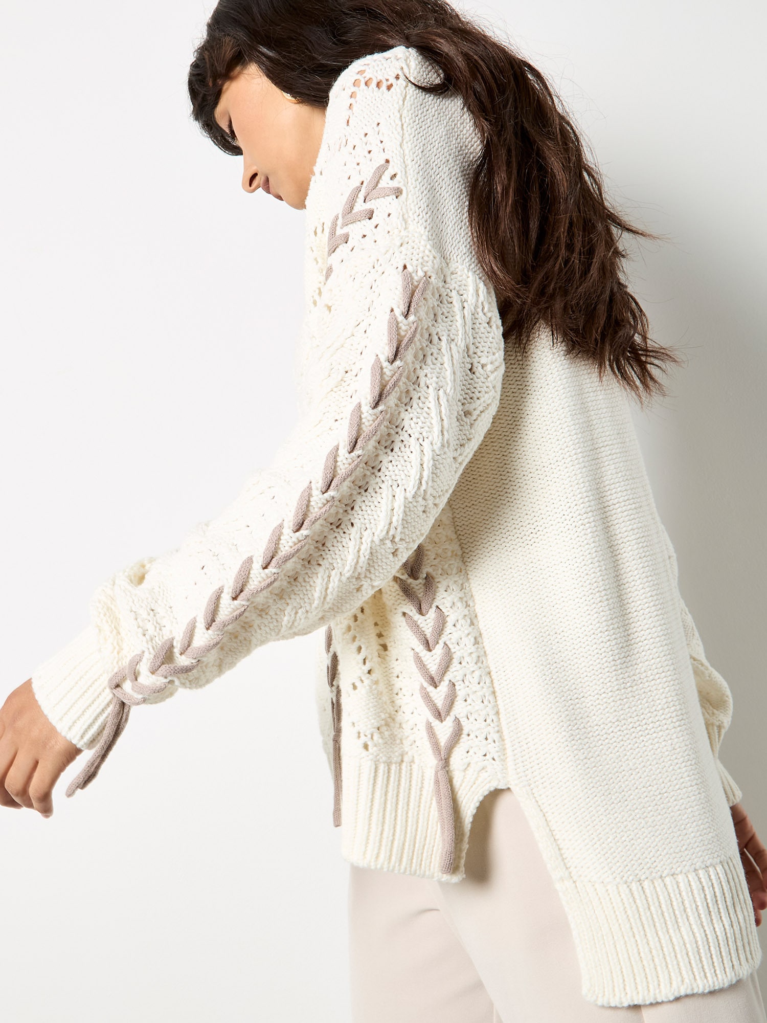 Apricot Rundhalspullover »Pullover« mit Strickmuster