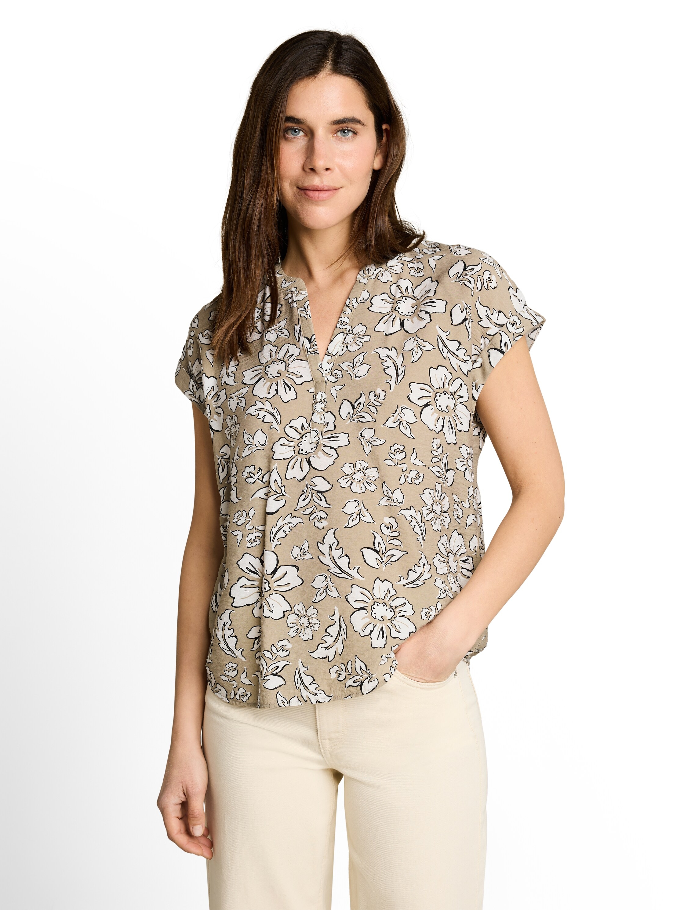 TOM TAILOR Kurzarmbluse Sommerbluse mit floralem Muster