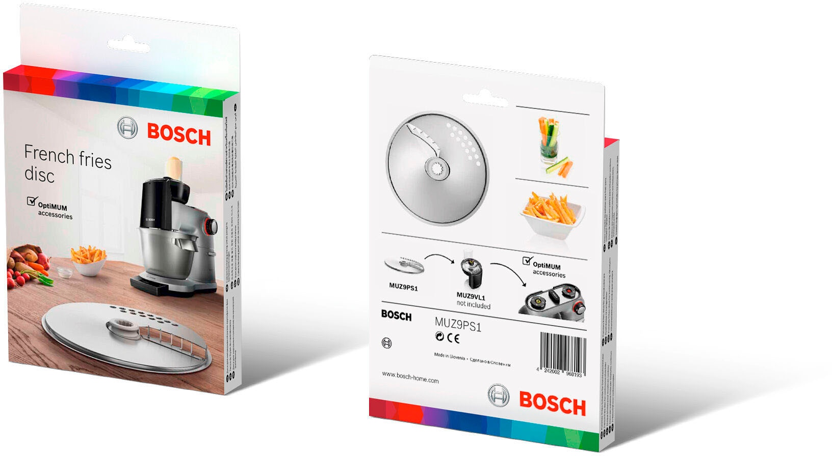 BOSCH Schneideaufsatz »MUZ9PS1 Pommes-Frites-Scheibe«, (1 tlg.), für die einfache und schnelle Zubereitung von Pommes frites.