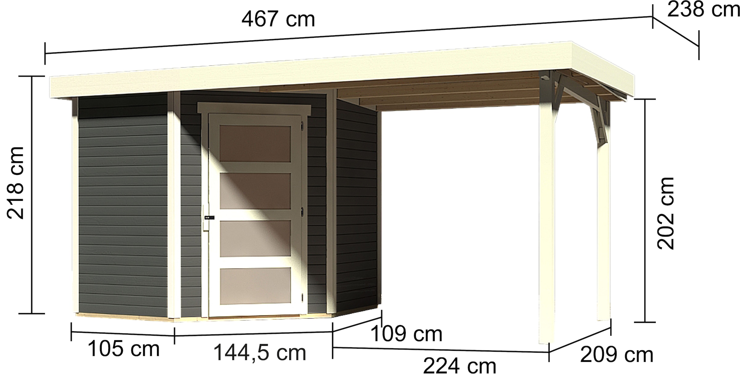 Karibu Gartenhaus »Schwandorf 3« aus hochwertiger nordischer Fichte