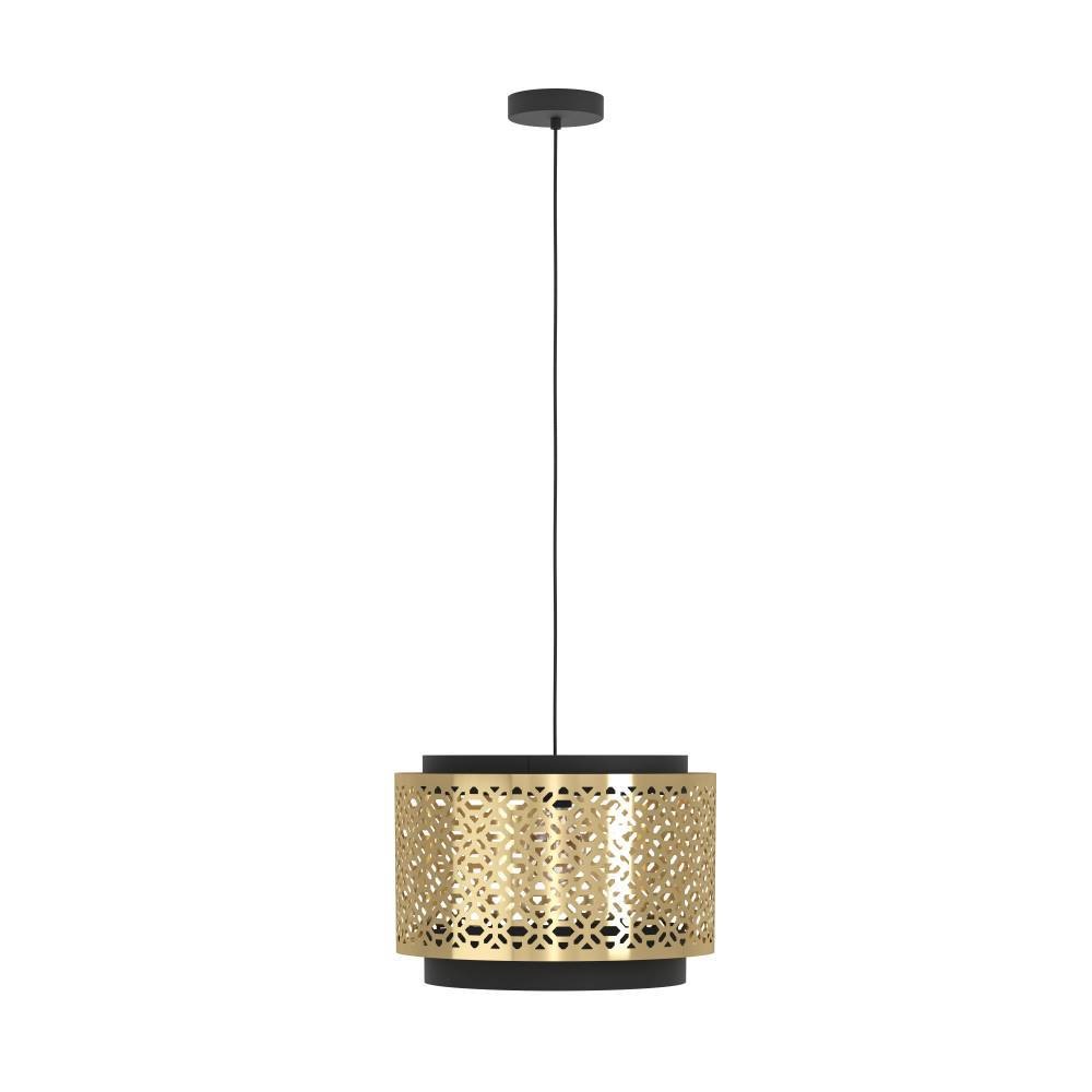 EGLO Hängeleuchte »SANDBACH«, 1 flammig, Leuchtmittel E27 | ohne Leuchtmittel, Pendelleuchte, Messing und Metall in Schwarz, E27 Fassung, Ø 42 cm