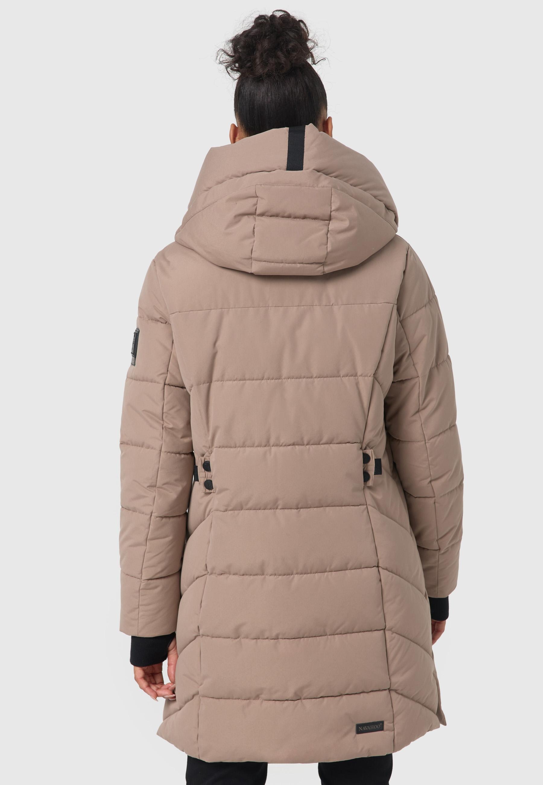 Navahoo Steppmantel »Steppmantel Knutschilein«, Stylischer Damenmantel mit abnehmbarem Fleece-Kragen