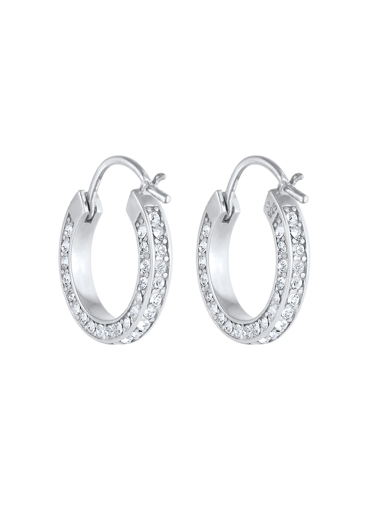 Elli Premium Paar Creolen »Ohrringe Creolen Kristall 925 Silber«