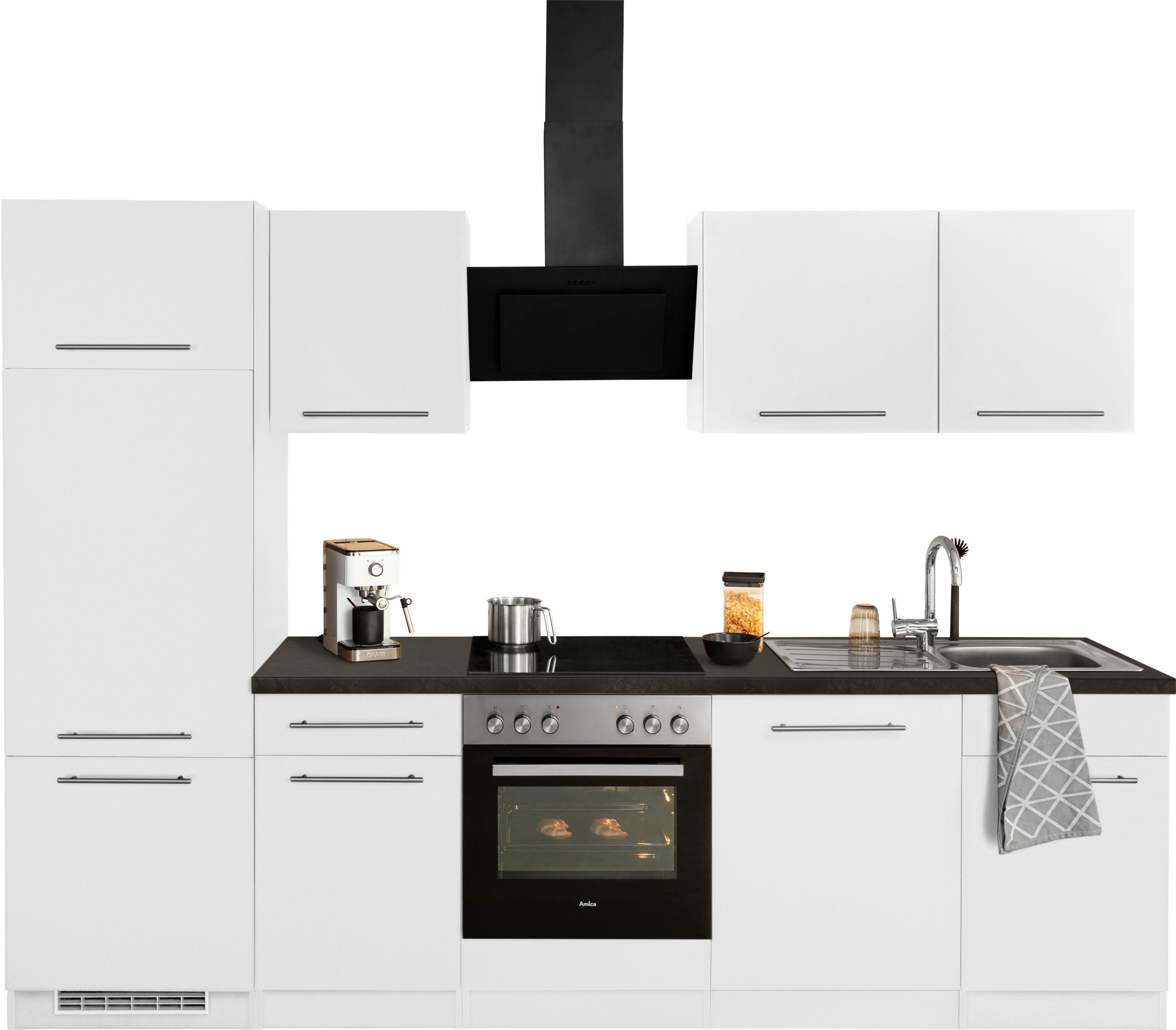 wiho Küchen Küchenzeile »Unna«, mit E-Geräten, Breite 280 cm