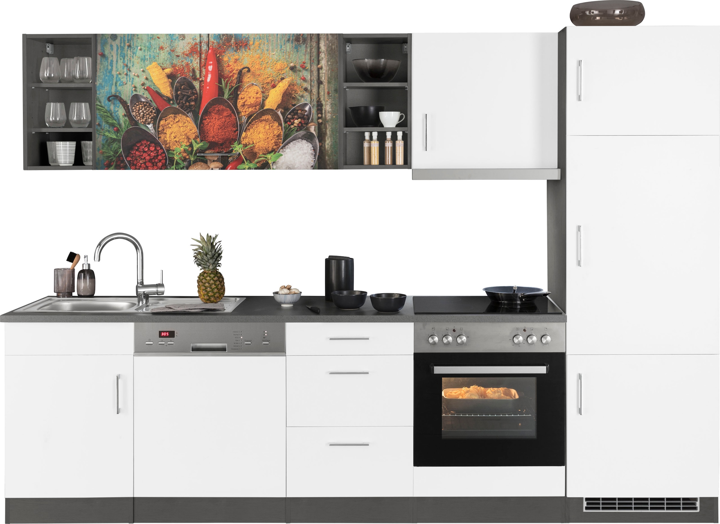 HELD MÖBEL Küchenzeile »Paris«, 280 Breite OTTO Shop cm E-Geräten, mit Online im