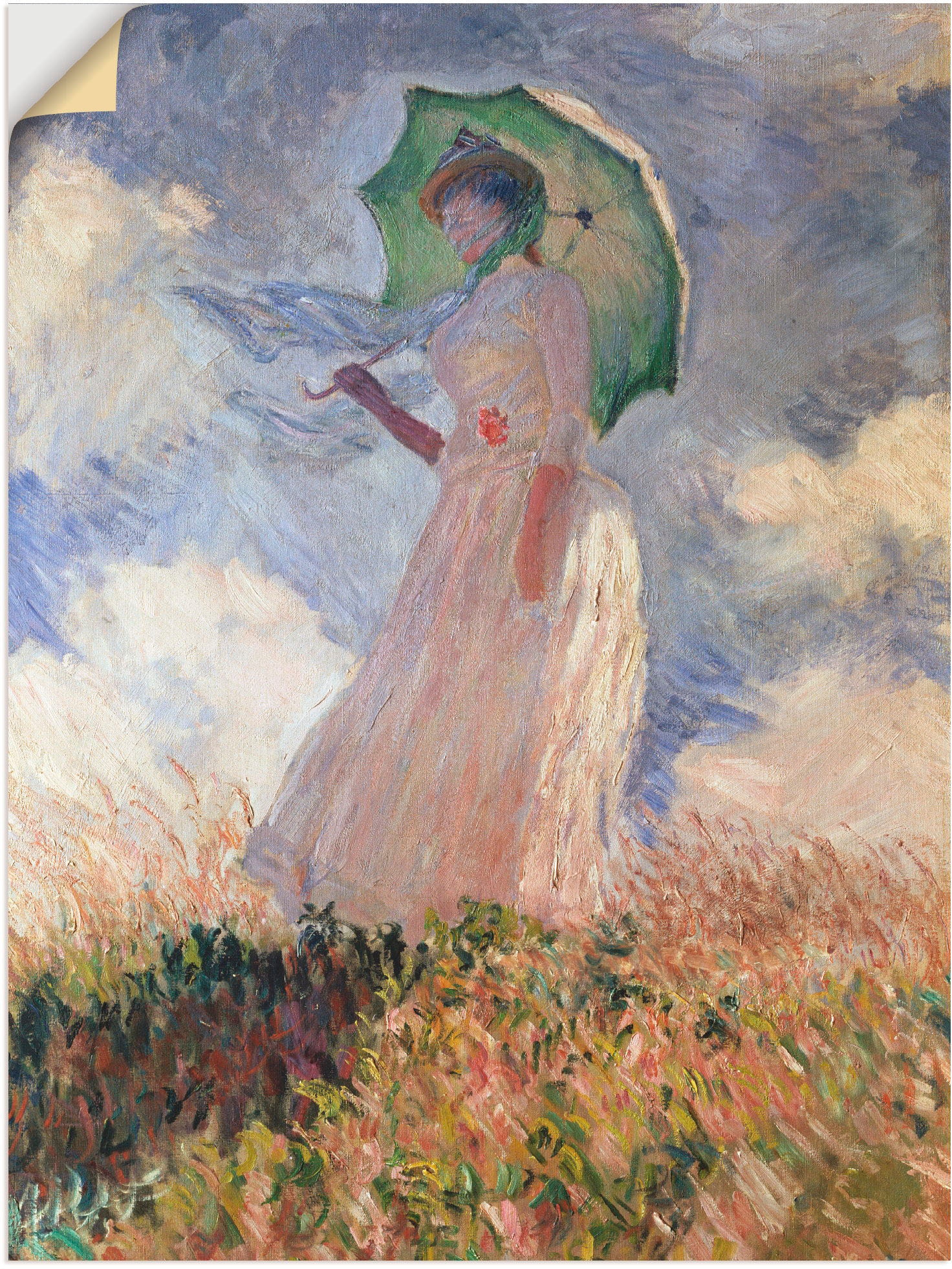 Artland Wandbild »Frau mit Sonnenschirm, Suzanne Hoschedé«, Frau, (1 St.), in vielen Größen & Produktarten -Leinwandbild, Poster, Wandaufkleber / Wandtattoo auch für Badezimmer geeignet