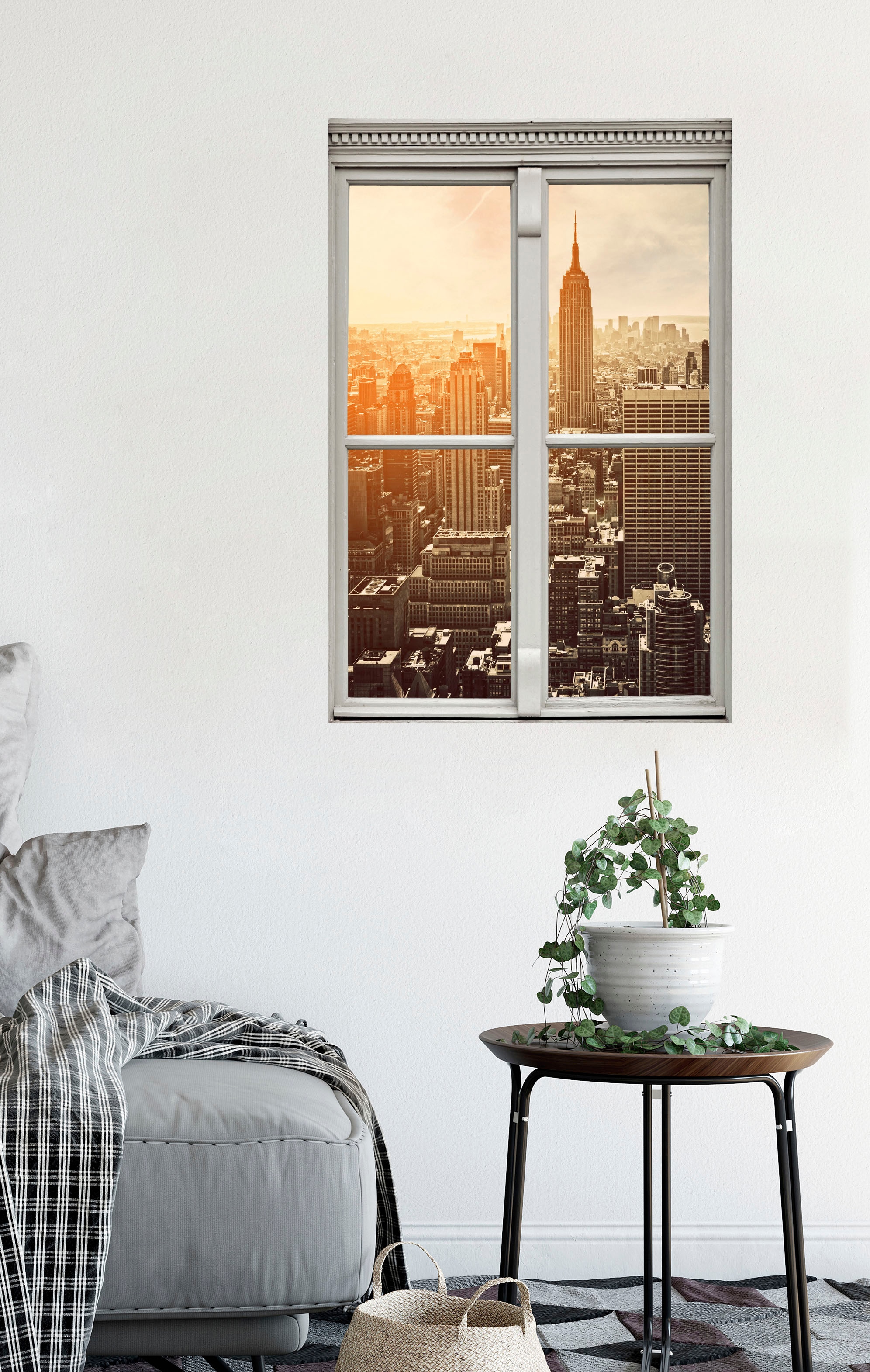 queence Wandsticker »New York« Wandsticker, Wandbild, selbstklebend, 3D, Fenster