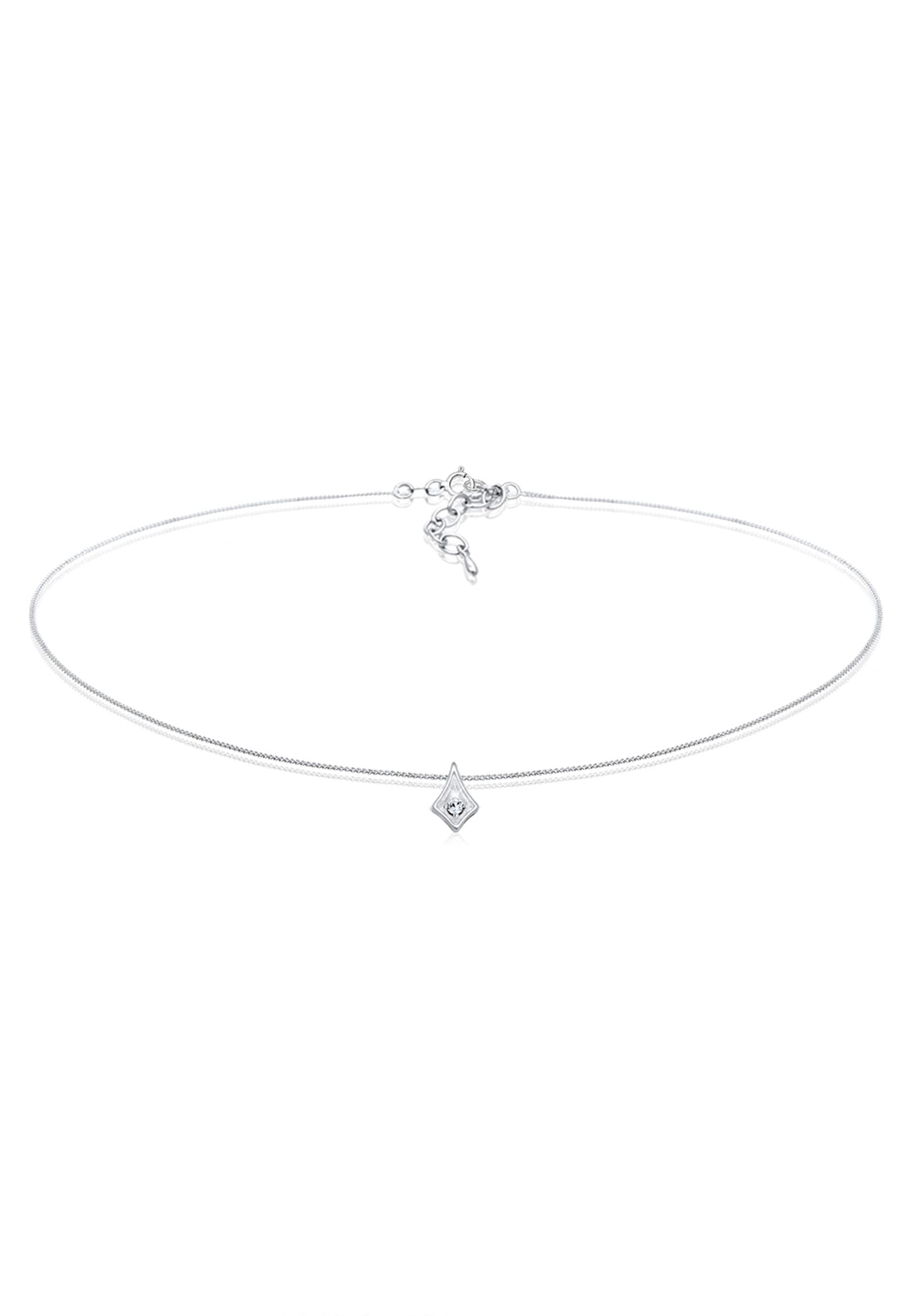 Elli Choker »Halskette Choker Astro Glas Kristalle Weiß 925 Sterling Silber«