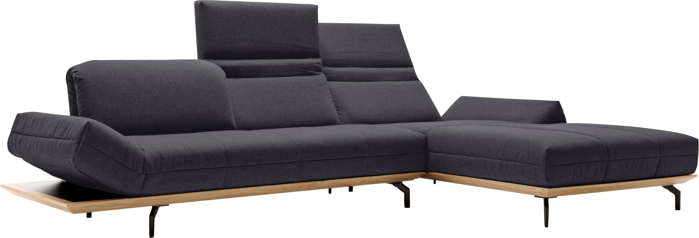 Creation BY ROLF BENZ Ecksofa »CR.420, Designecksofa, L-Form«, in 2 Qualitäten, Holzrahmen in Eiche Natur oder Nußbaum, Breite 313 cm