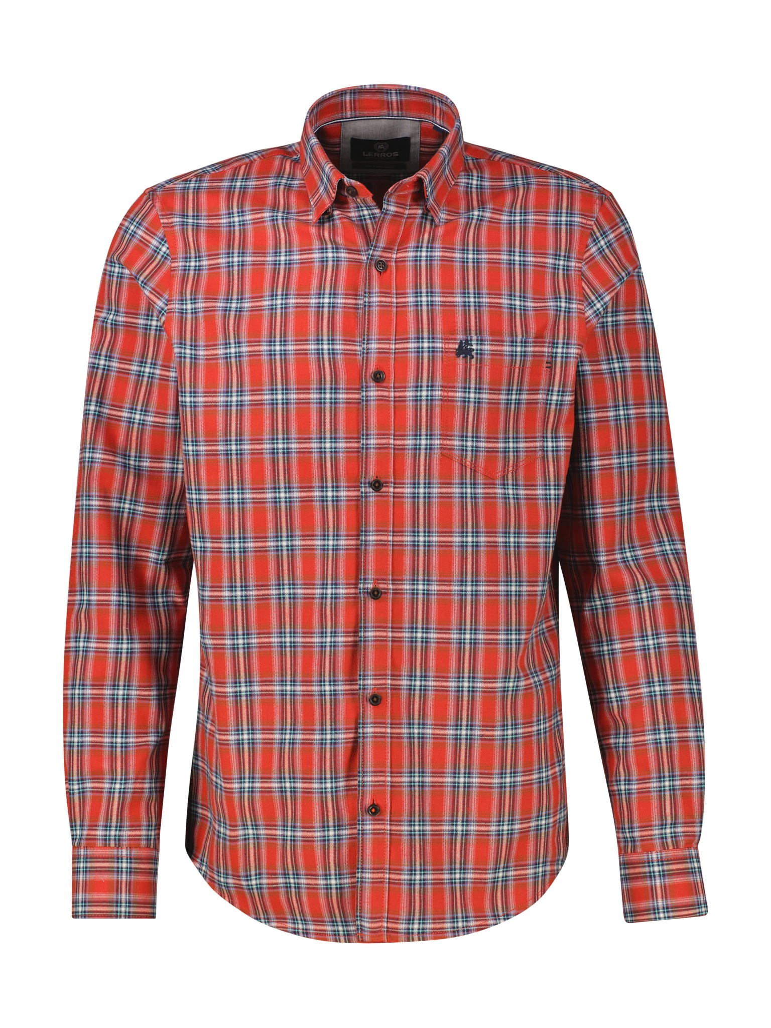 LERROS Karohemd langarm, mit Button-Down-Kragen