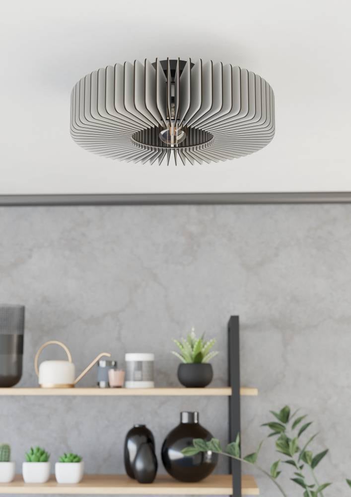 EGLO Deckenleuchte »PALOMBAIA«, 1 flammig, Leuchtmittel E27 | ohne Leuchtmittel, Deckenleuchte, Holz in Grau, Deckenlampe mit E27 Fassung, Ø 50 cm
