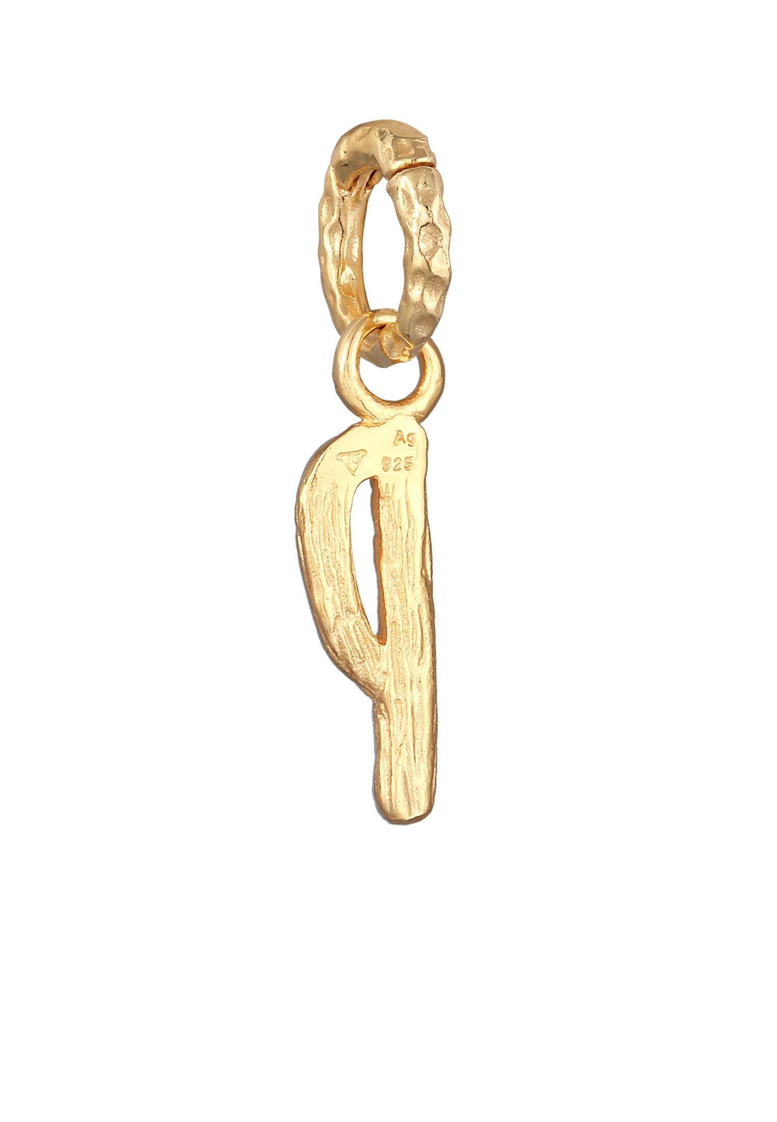 Elli Medallionanhänger »Anhänger Buchstabe P Organic Look 925 Silber vergoldet«