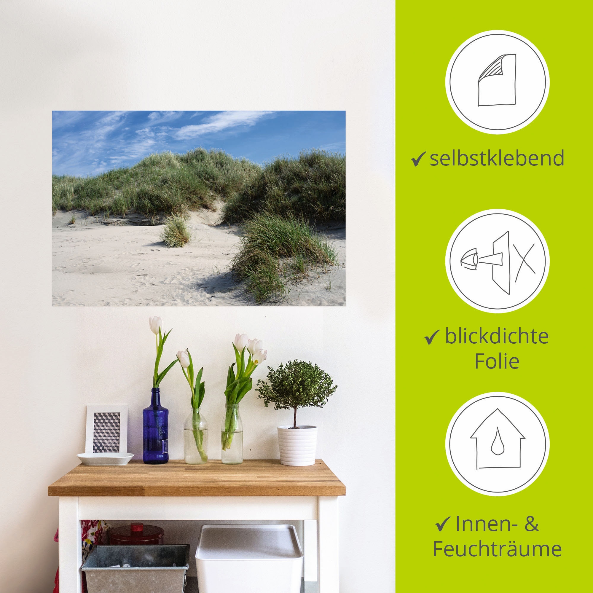 Artland Wandbild »Dünenlandschaft auf Baltrum«, Strandbilder, (1 St.), als Alubild, Leinwandbild, Wandaufkleber oder Poster in versch. Größen