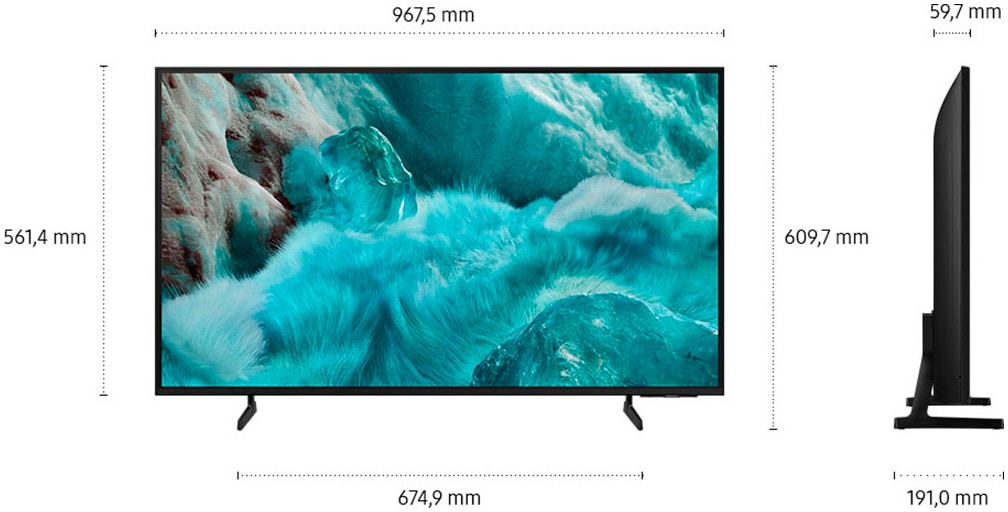 Samsung QLED-Fernseher »GQ43Q7F2AU«, 4K Ultra HD, Smart-TV, Quantum HDR, Knox Security, Art Store, 3D Sound, Gaming Hub, AI TV