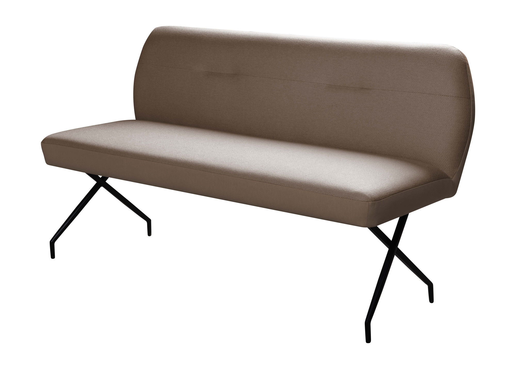 OTTO home Sitzbank »Bruna Esszimmerbank, Bank, Küchenbank, Polsterbank« Mattschwarzes Metallgestell, 2-Stoff-Design, Wellenfederung im Sitz