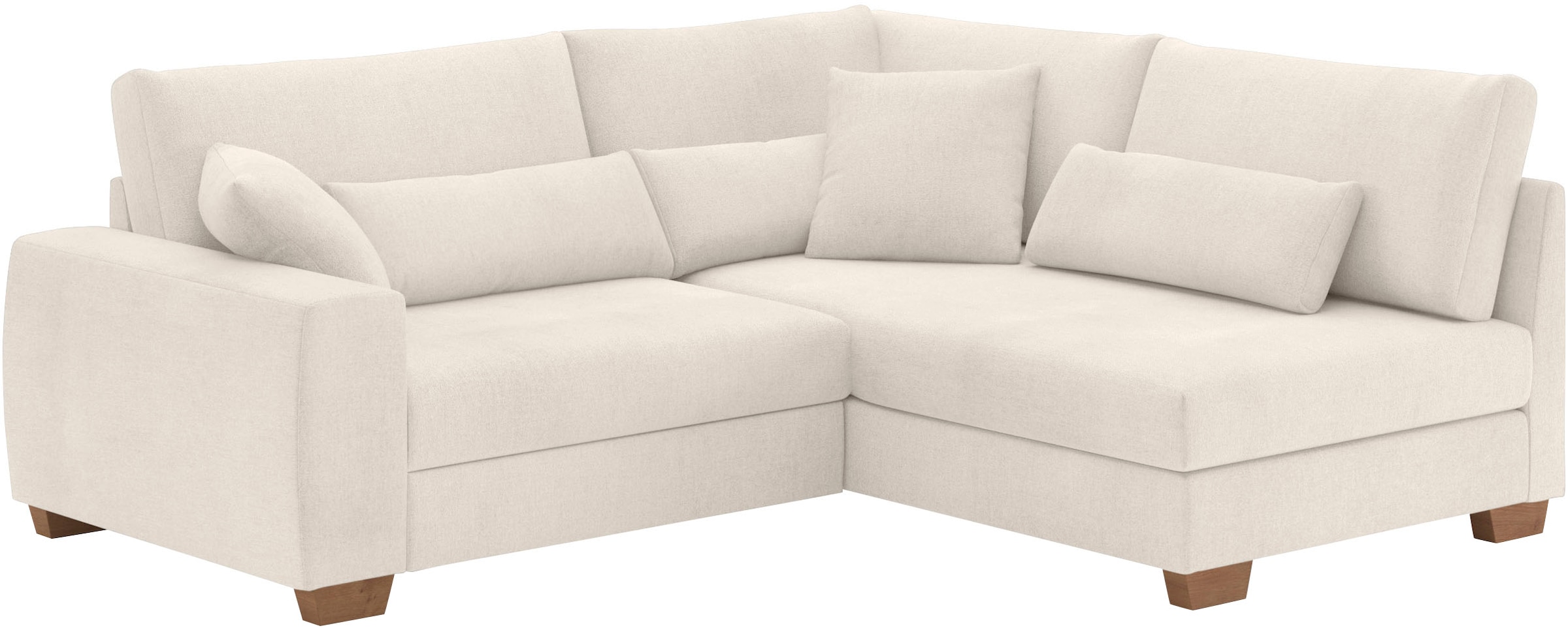 Mr. Couch Ecksofa »Hilla L-Form, bis 140 kg belastbar«, mit Taschenfederkern, wahlweise mit Bettfunktion