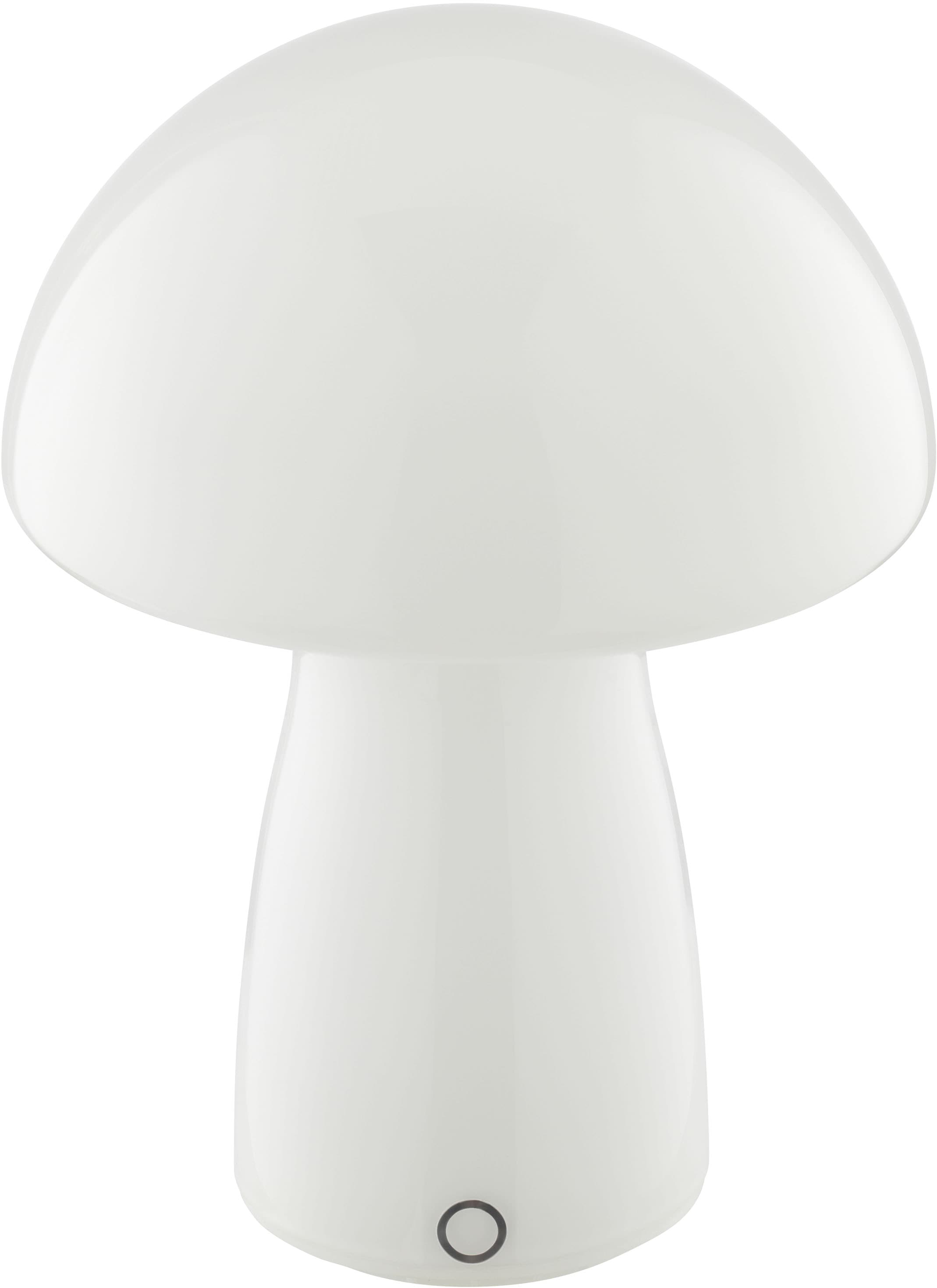 Brilliant LED Tischleuchte »Erik« LED-Modul 1 Stk. Warmweiß Pilzleuchte aus Glas mit Akku, 250 lm, 2700 K, H 22 cm, dimmbar