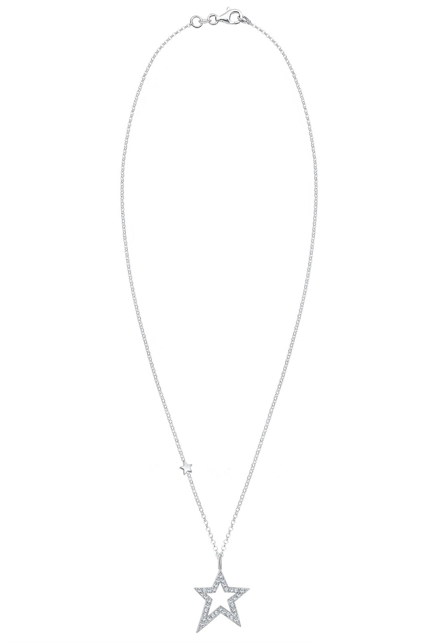 Elli Silberkette »Halskette Stern Astro Weiß 925 Sterling Silber, mit Kristallen von Swarovski®«