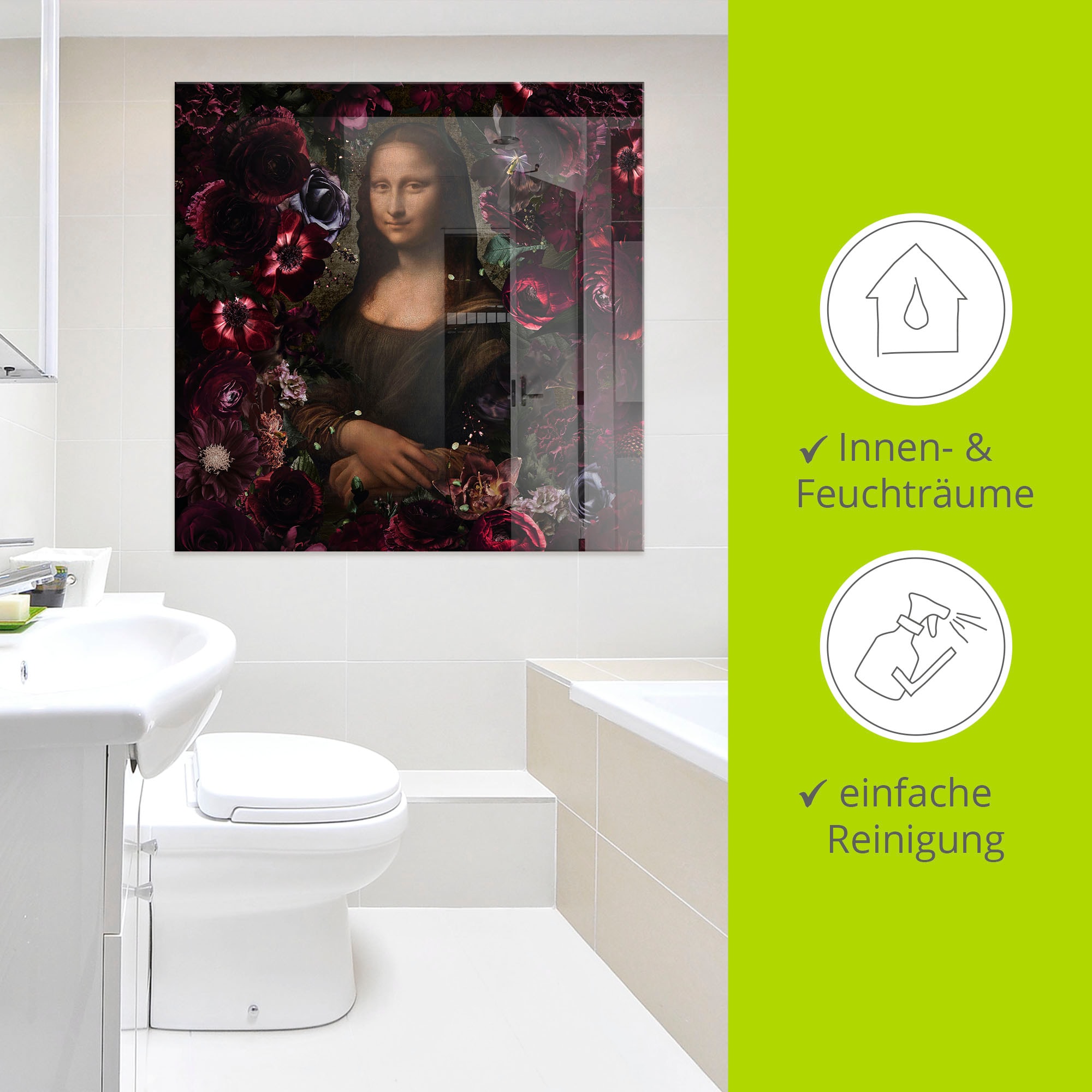 Artland Glasbild »Mona Lisa - Da Vinci Adaption« Portrait 1 Stk. tlg. in verschiedenen Größen