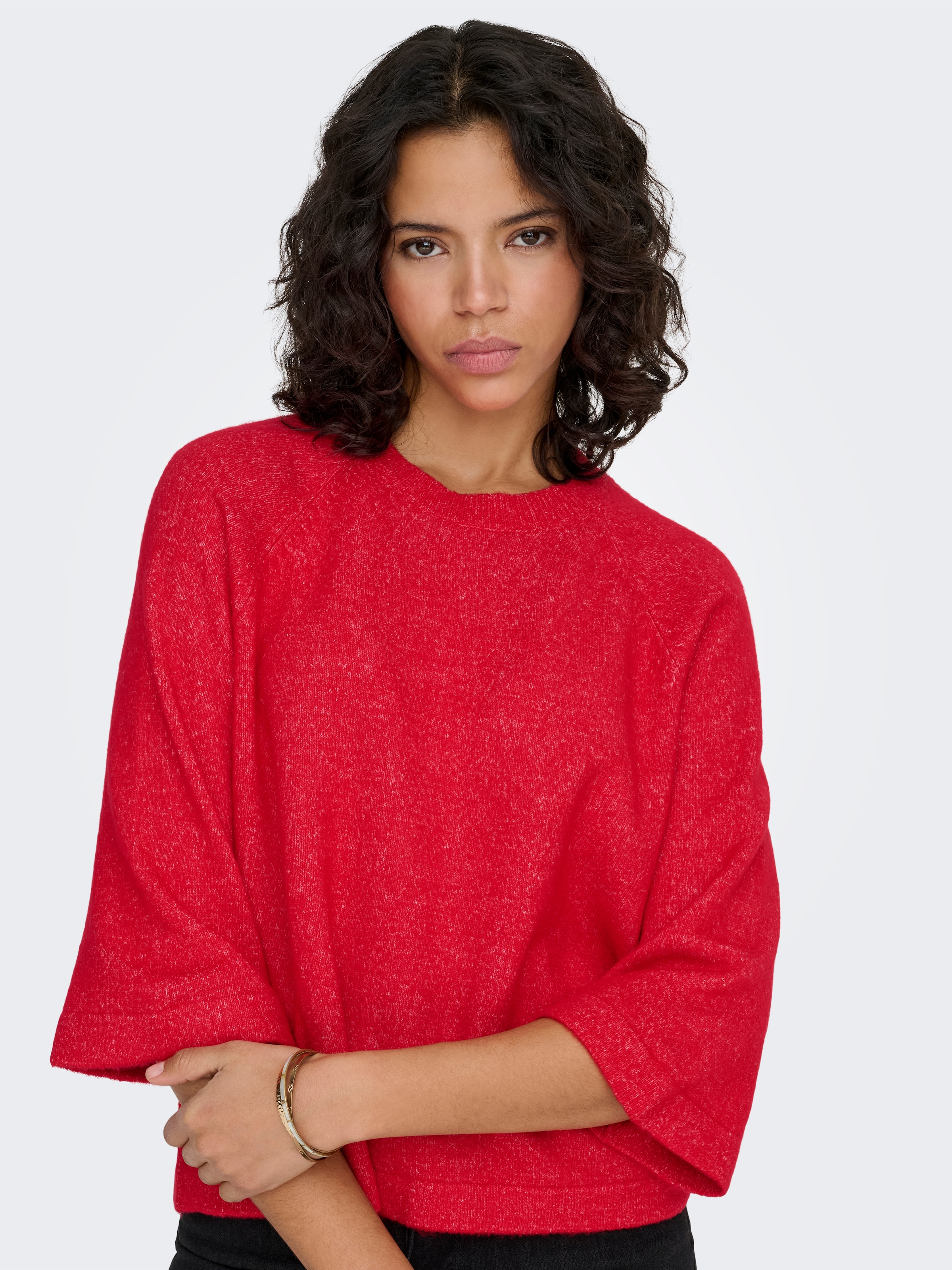 ONLY Strickpullover »ONLSIMONI 3/4 PULLOVER KNT NOOS« Materialmix, regular fit