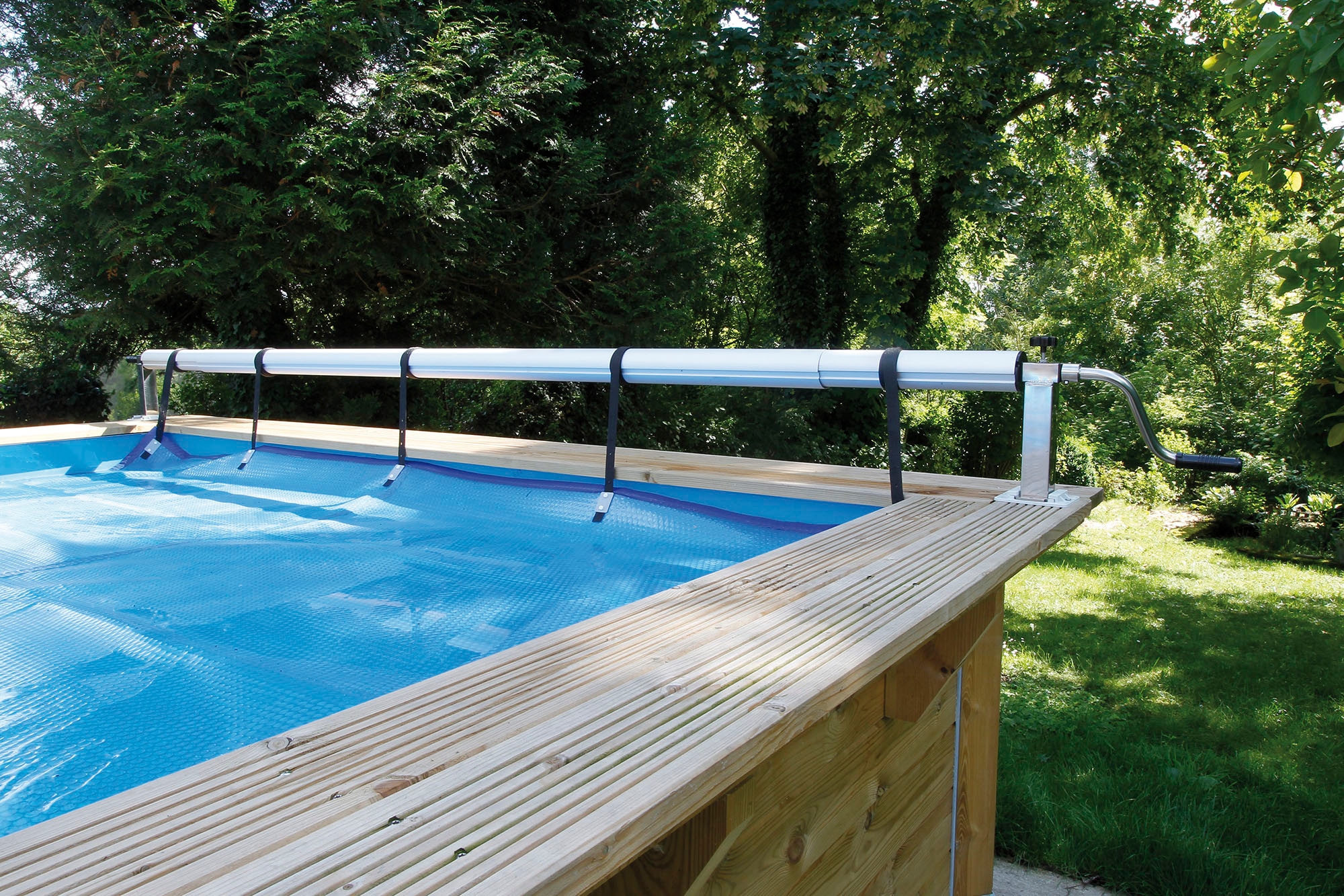 Ubbink Planenaufroller »Aufrollvorrichtung PREMIUM« für Pools mit Rändern aus Holz, Rohren, Metall oder Beton