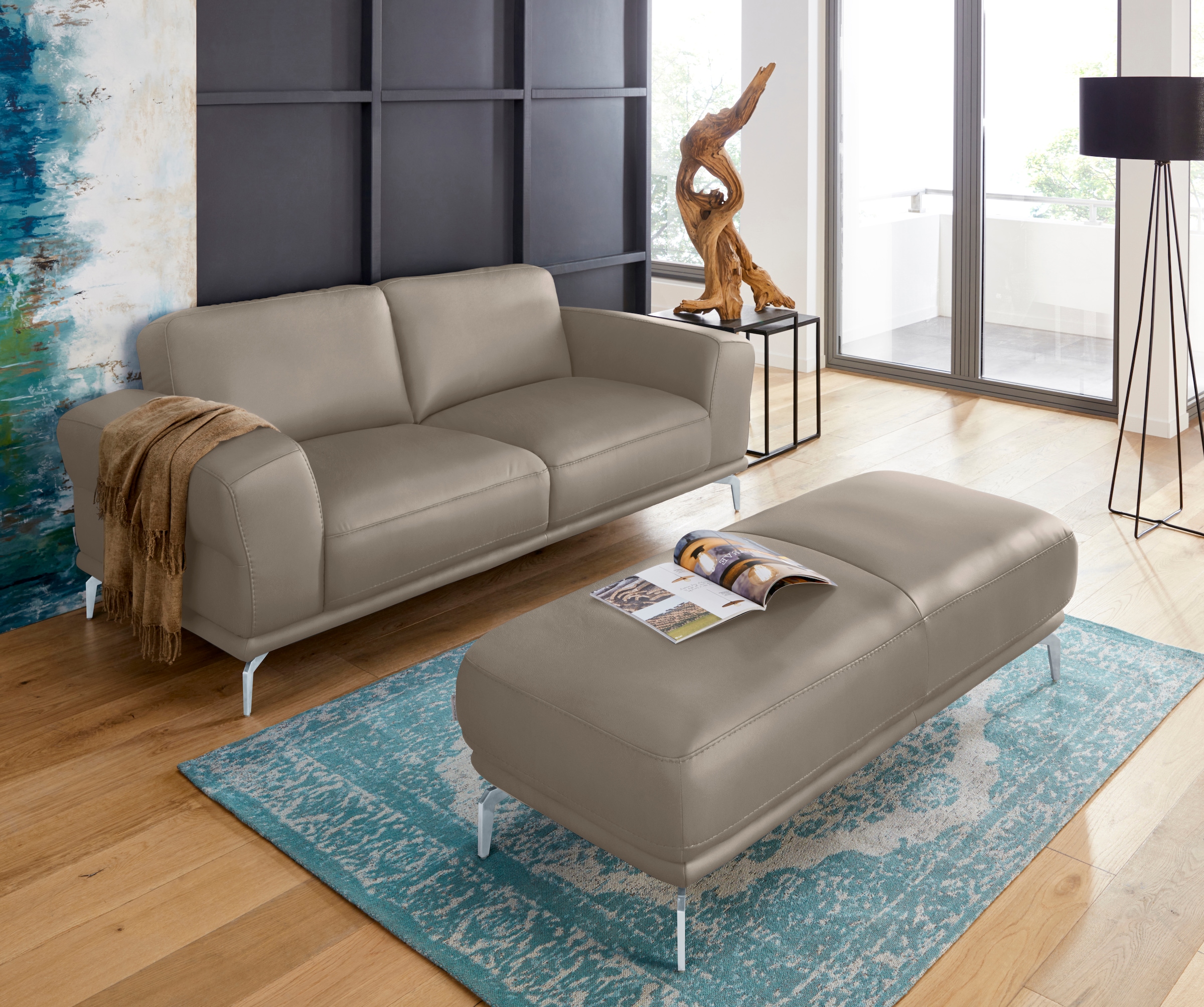 W.SCHILLIG 2-Sitzer »montanaa« mit Metallfüßen in Silber matt, Breite 192 cm