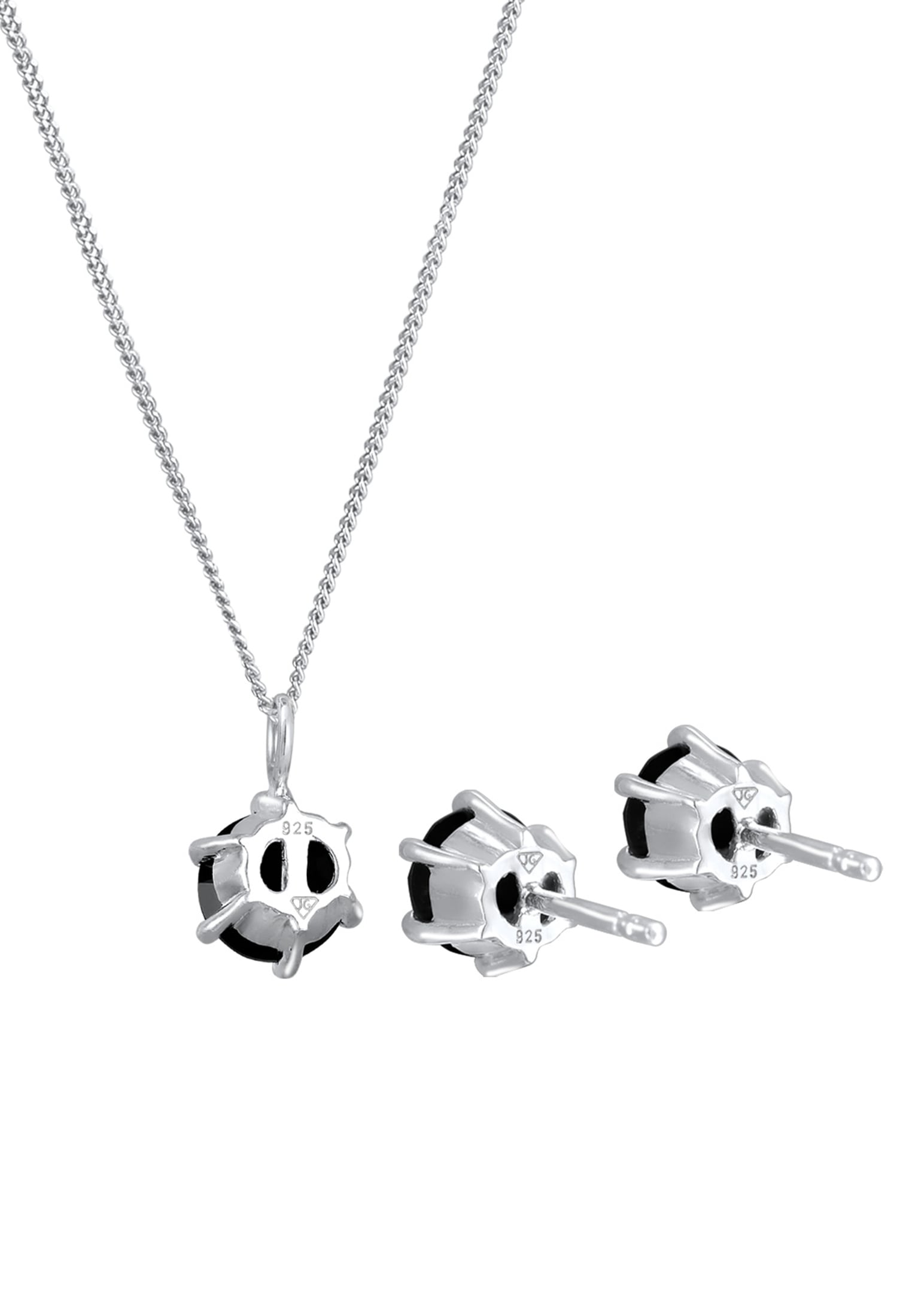 Elli Ohrring und Ketten Set »Schmuckset Kristall Solitär Kette Ohrringe 925 Silber«