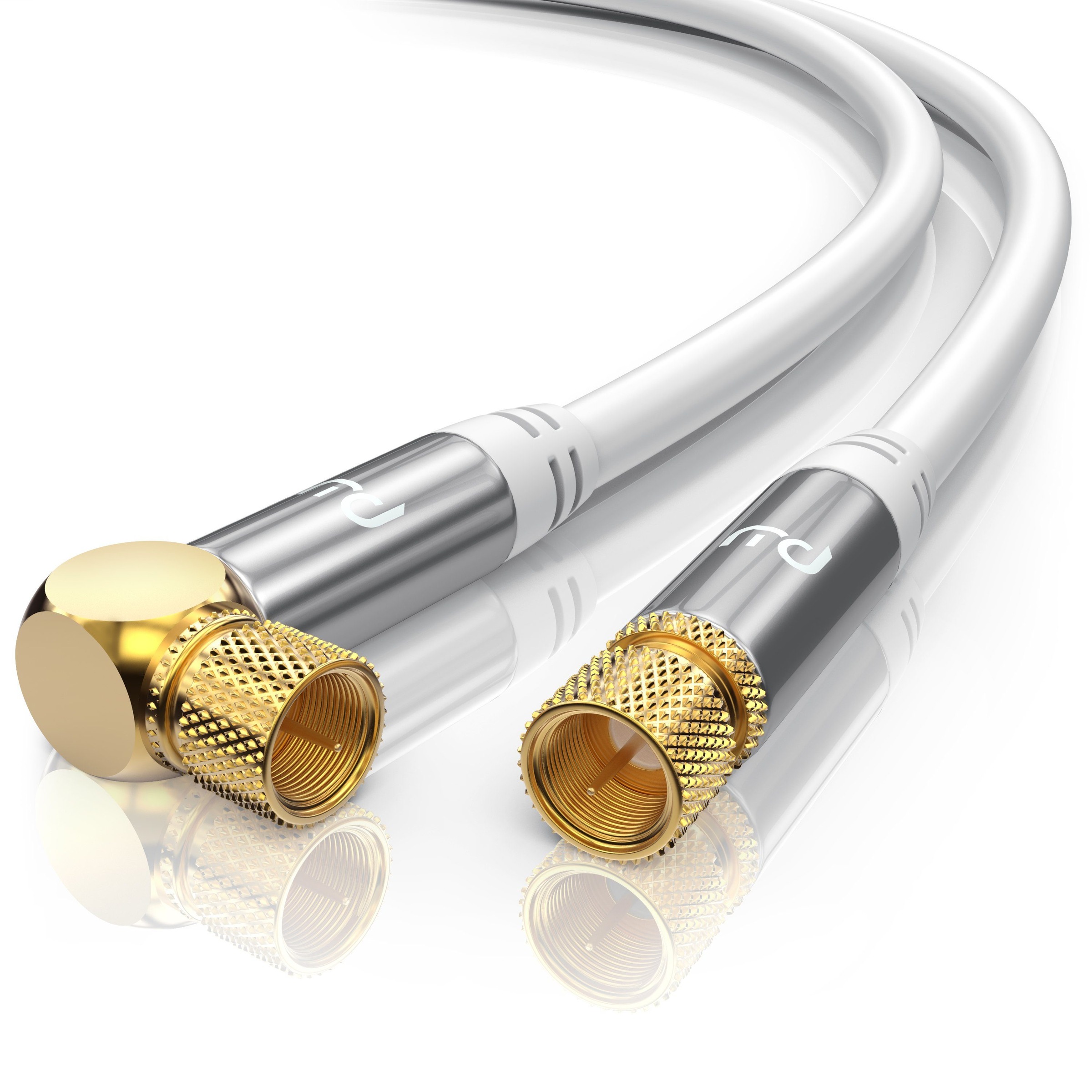 HDTV Satellitenkabel 90° gewinkelt »F-Stecker zu F-Stecker / 135dB...