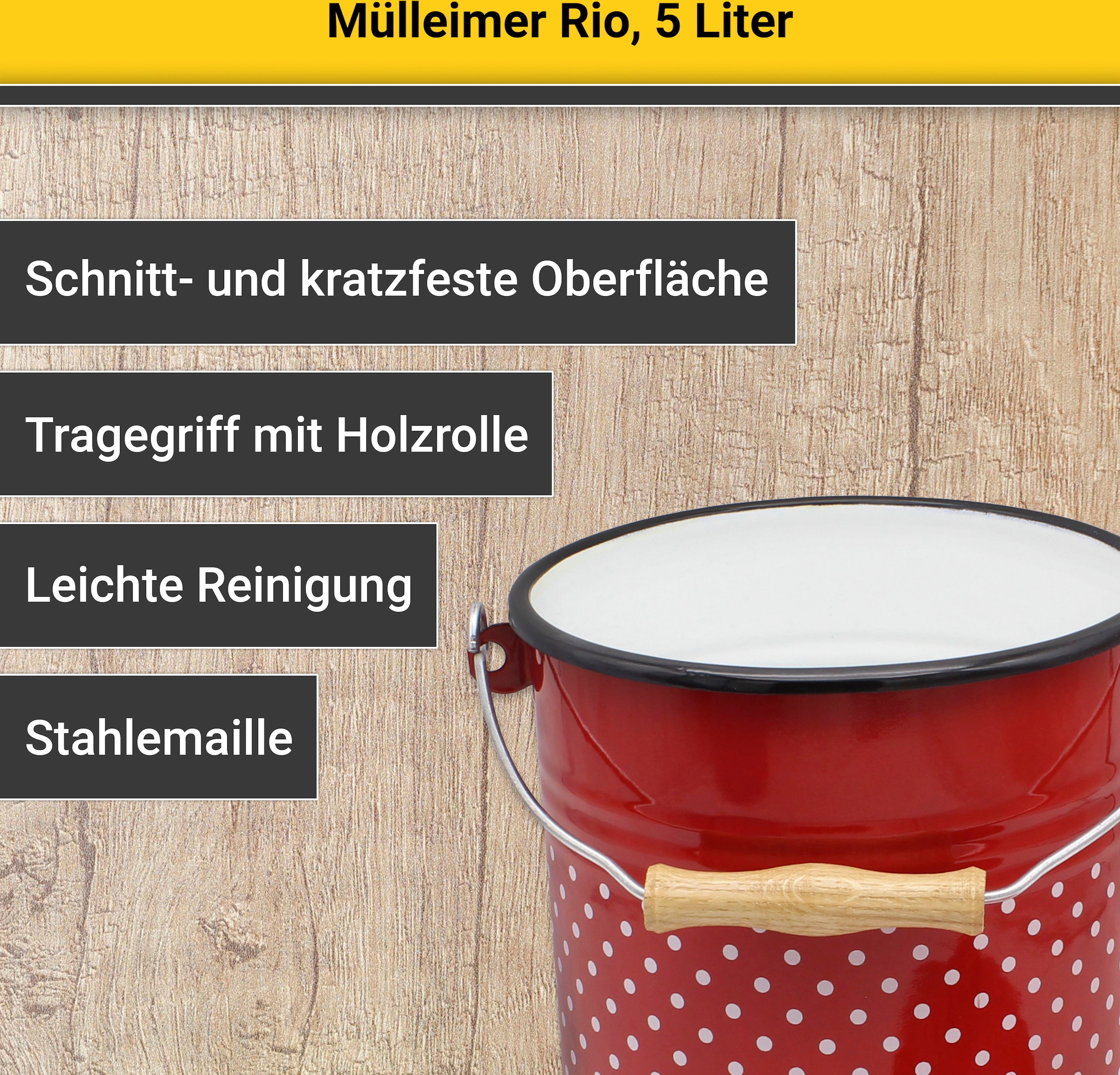 Behälter, 1 Deckel kaufen mit Mülleimer Rio«, Krüger 5 bei OTTO Liter, in Europe online »Mülleimer Made