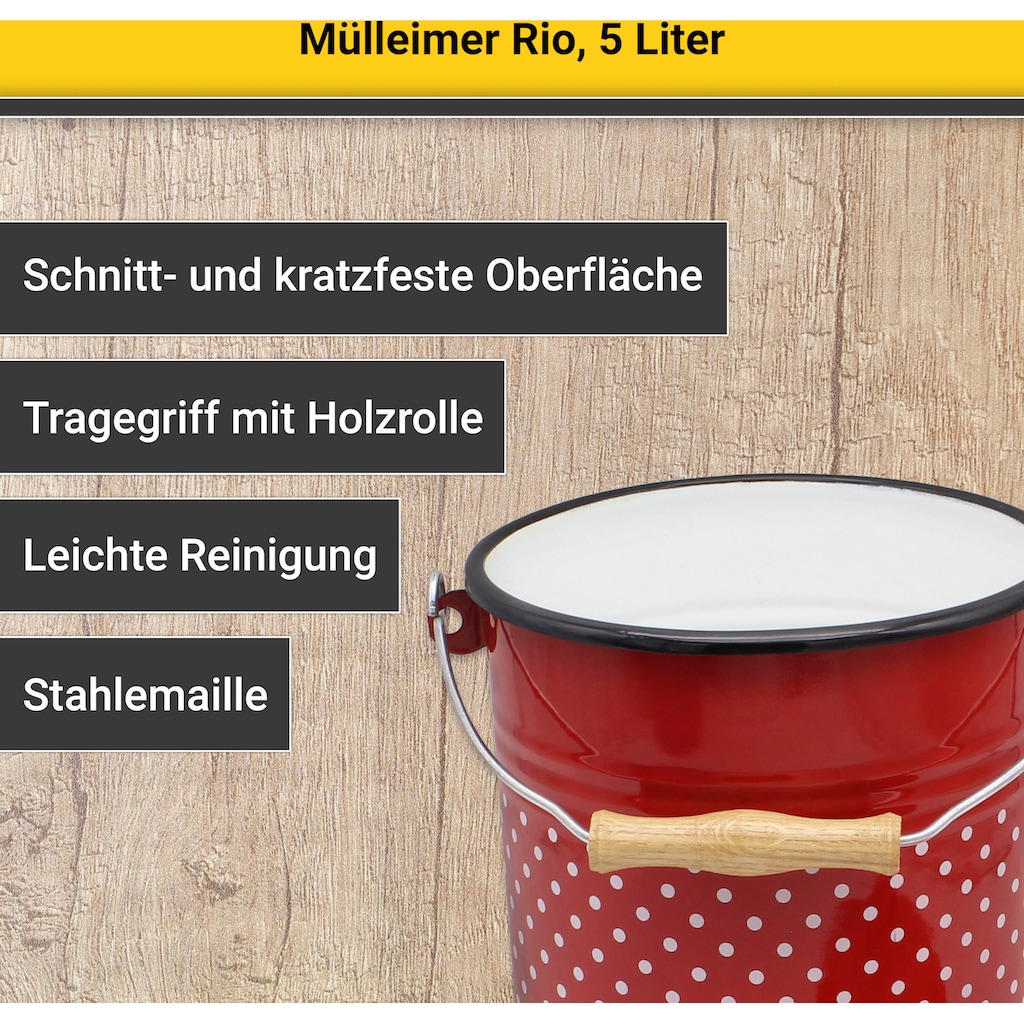 Krüger Mülleimer »Mülleimer mit Deckel Rio«, 1 Behälter