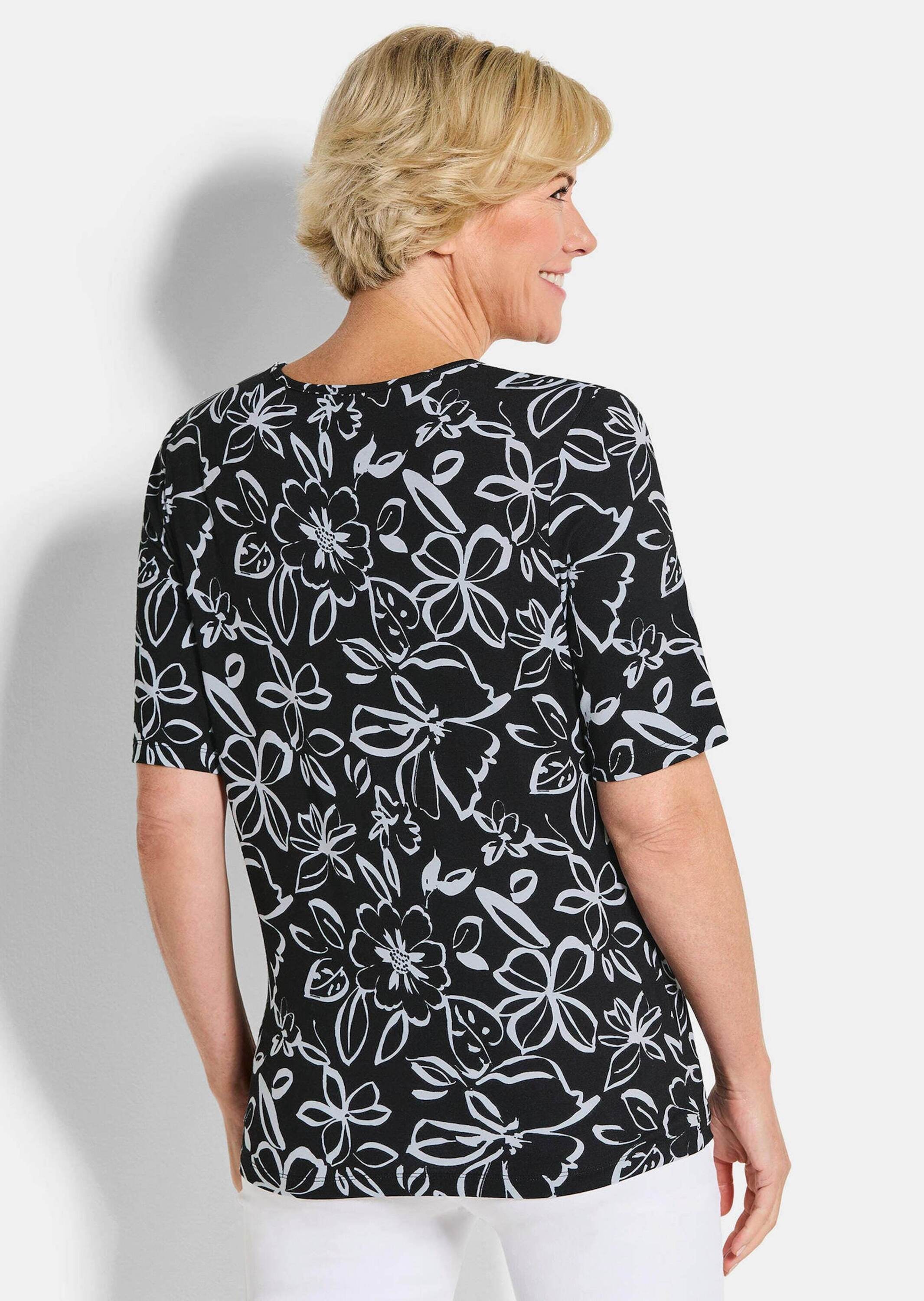 GOLDNER Print-Shirt »Cityshirt mit floralem Design« stretchbequemer Viskosejersey