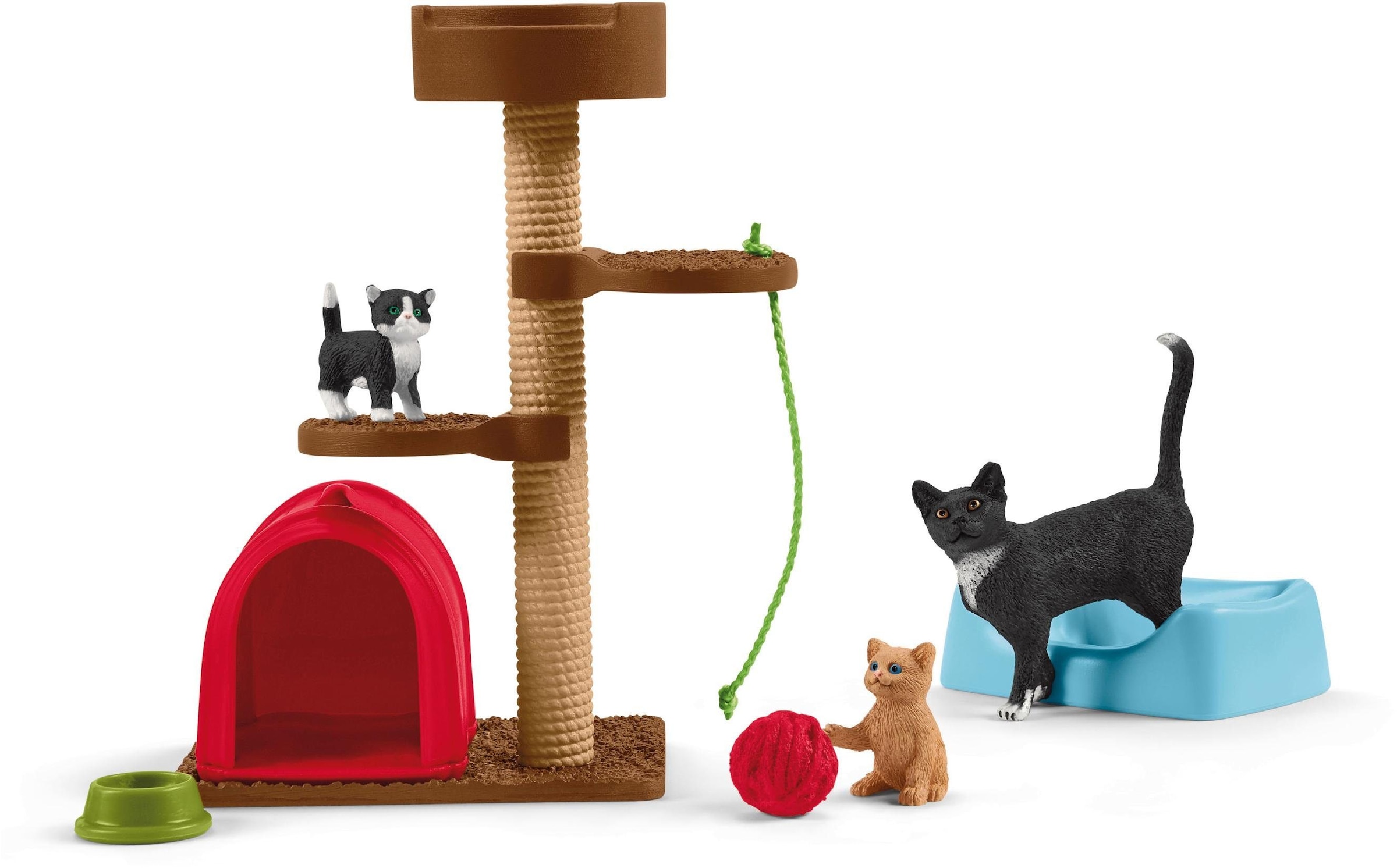 Schleich® Spielfigur »FARM WORLD, Spielspaß für niedliche Katzen (42501)«, (Set)