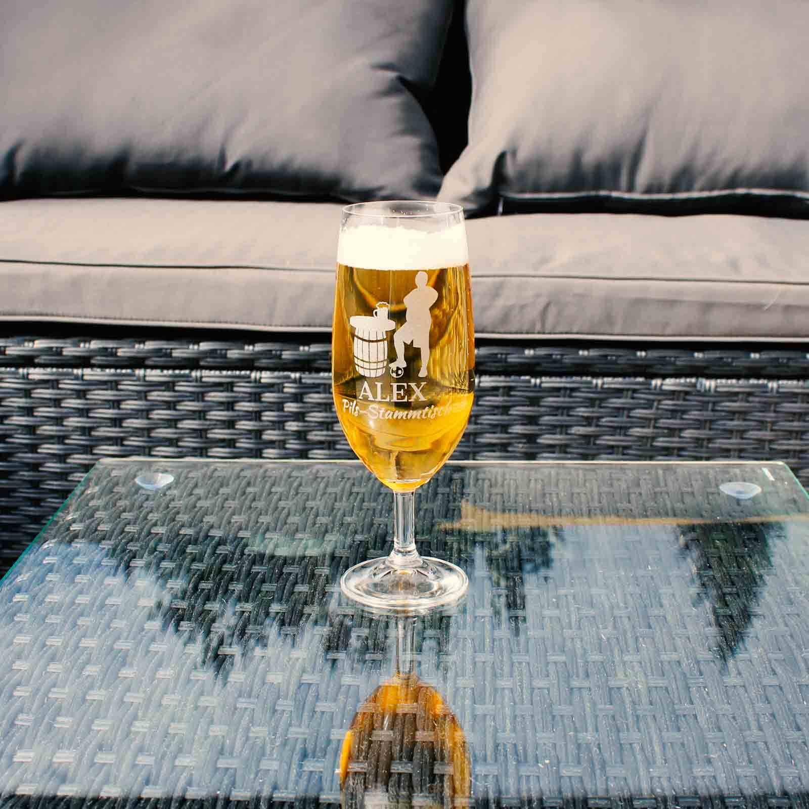 LUXENTU Bierglas »Biertulpe Pilsglas mit Gravur 50. Jubiläum 360 ml transparent«