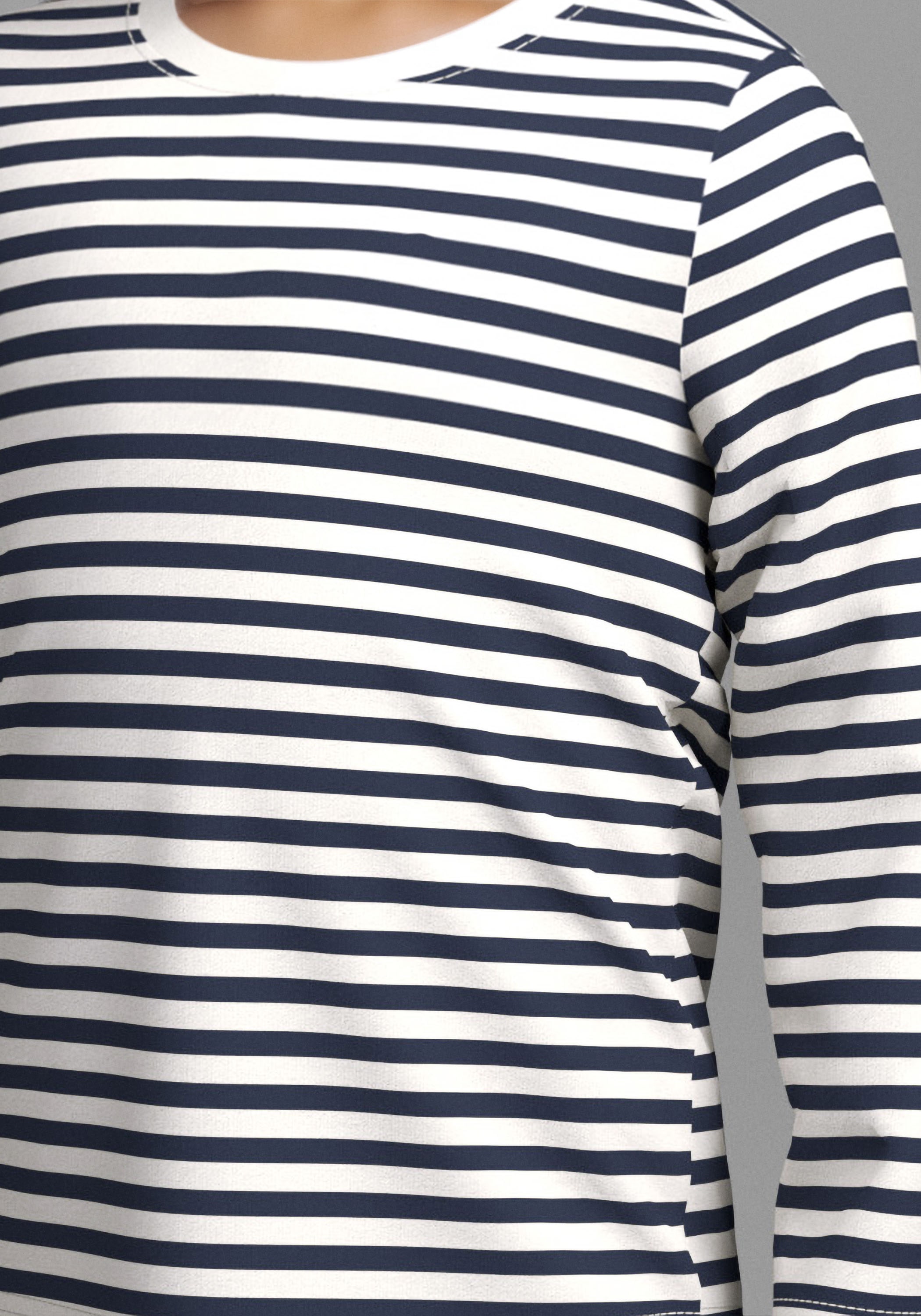 KIDSWORLD Langarmshirt »2er Pack 1x uni + 1x geringelt Langarmshirts«, (2 tlg.), 2er Pack Shirts mit Regenbogen und Ringel