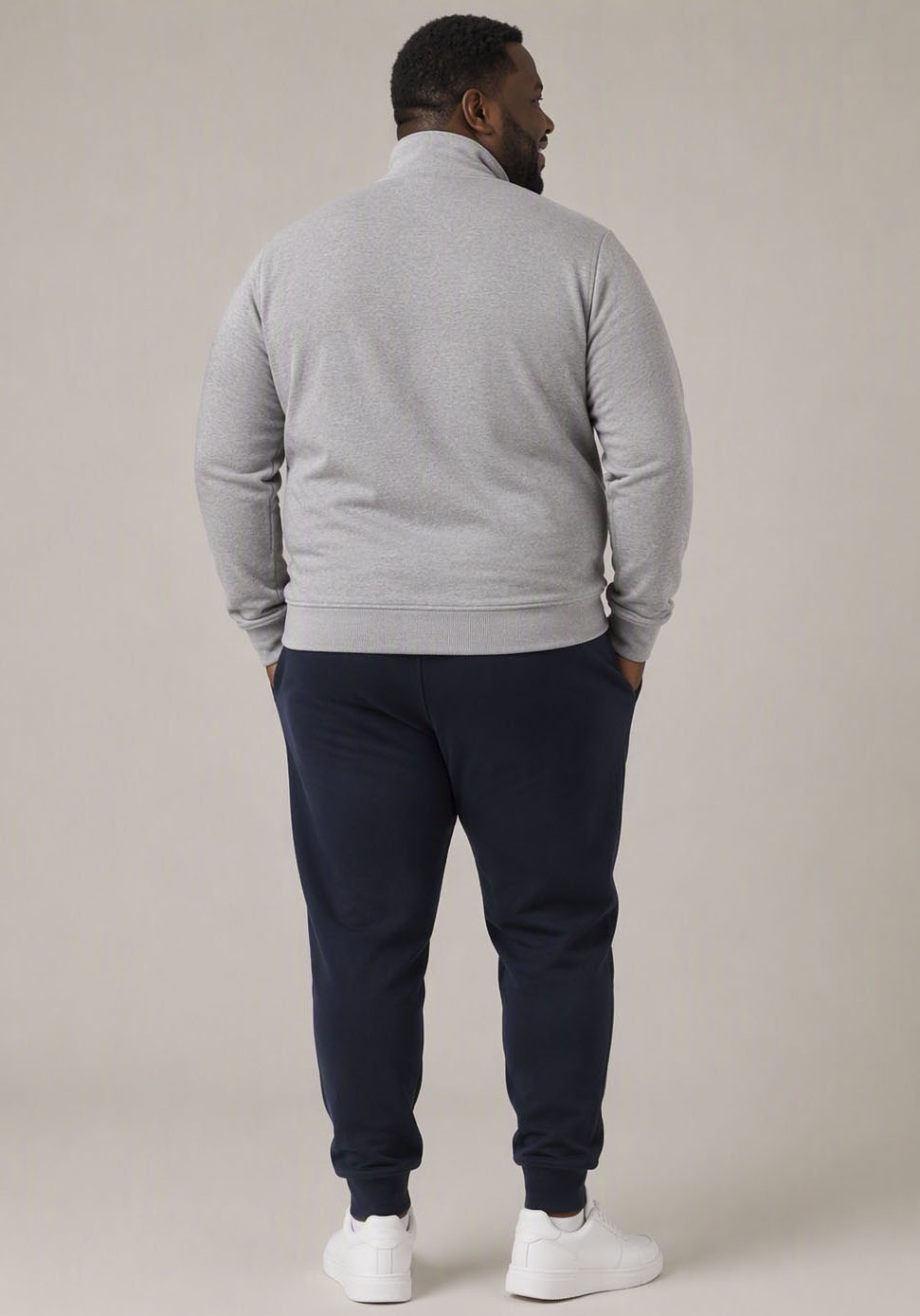 Man's World Plus Sweatjacke mit Reißverschluss, normale Länge, aus Baumwolle und Polyester