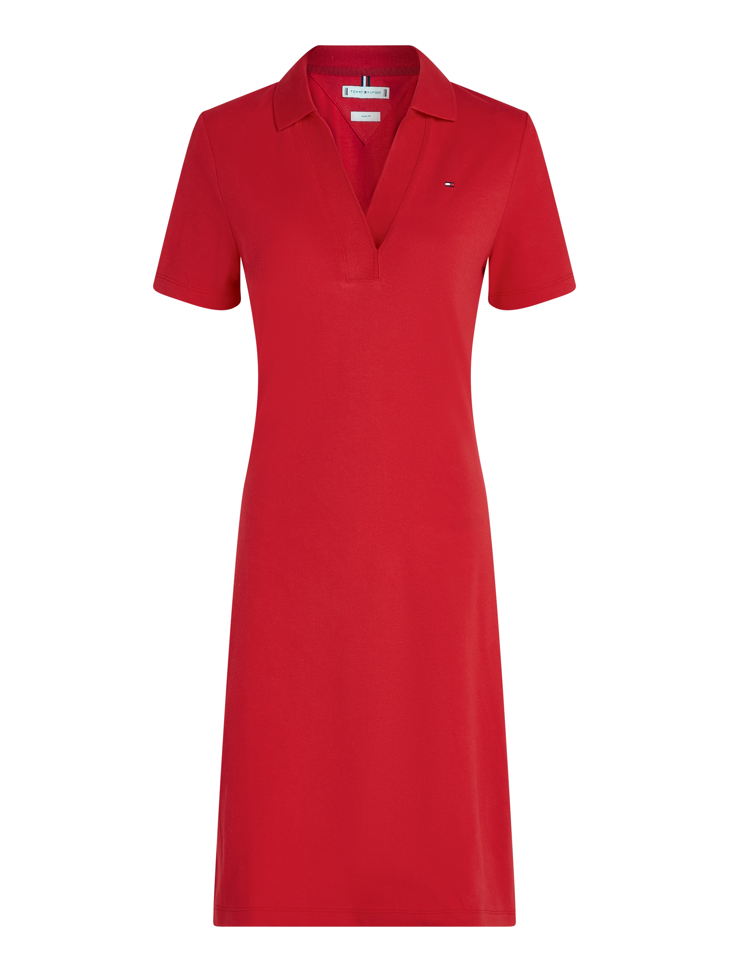 Tommy Hilfiger Polokleid »SLIM OPEN NK POLO DRESS SS«, mit gestickter Tommy Hilfiger Flagge