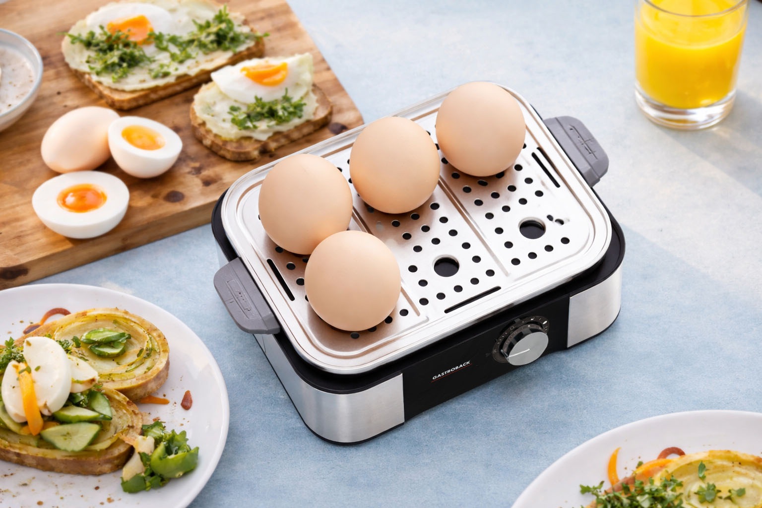 Gastroback Eierkocher »SMARTER EIERKOCHER EASYCOOK 6 42803« für 6 Stk. Eier 400 W Mit Pochier- & Dämpfeinsatz