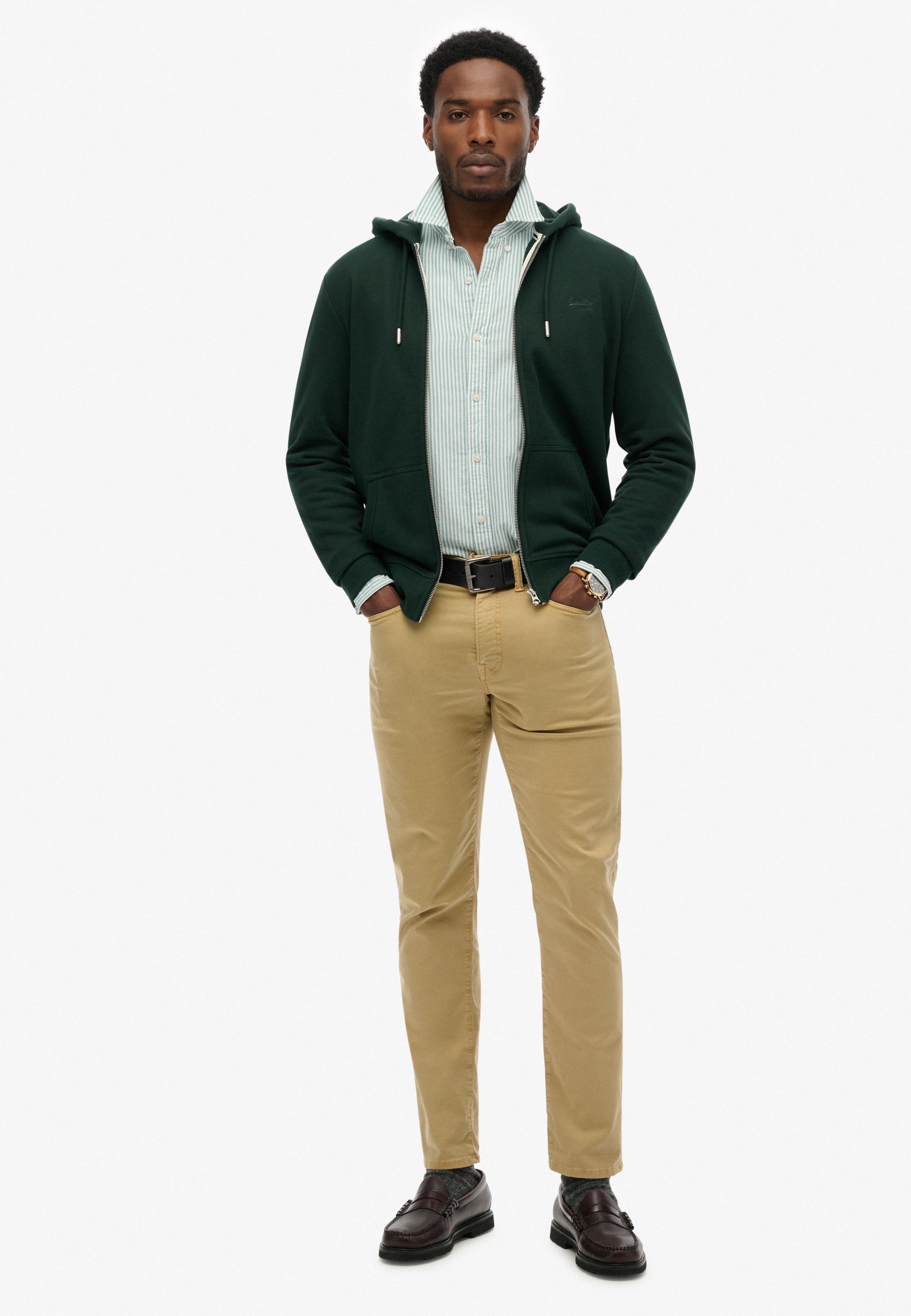 Superdry Kapuzensweatjacke »ESSENTIAL LOGO ZIP HOODIE HB« Baumwollmischung, slim fit