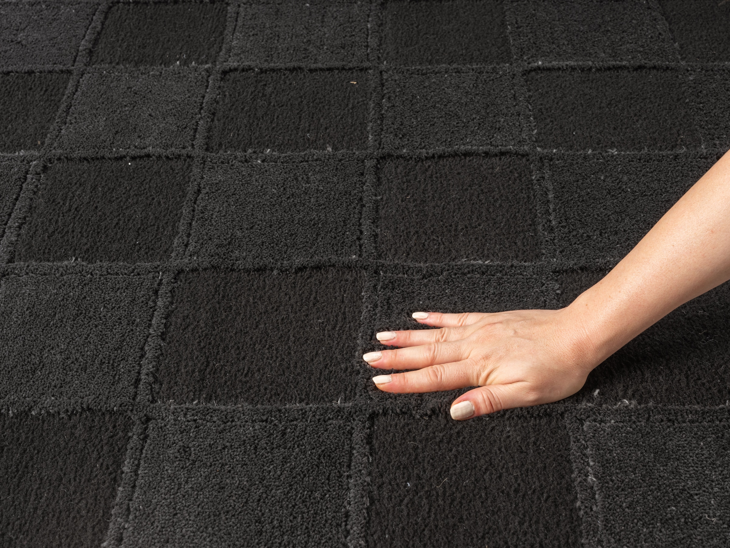 OTTO home Teppich »Belion, Hoch-Tief-Struktur, Karo-Muster« rechteckig 19 mm Höhe leichter Glanz, Schachbrettmuster, Modern, Wohnzimmer, Schlafzimmer