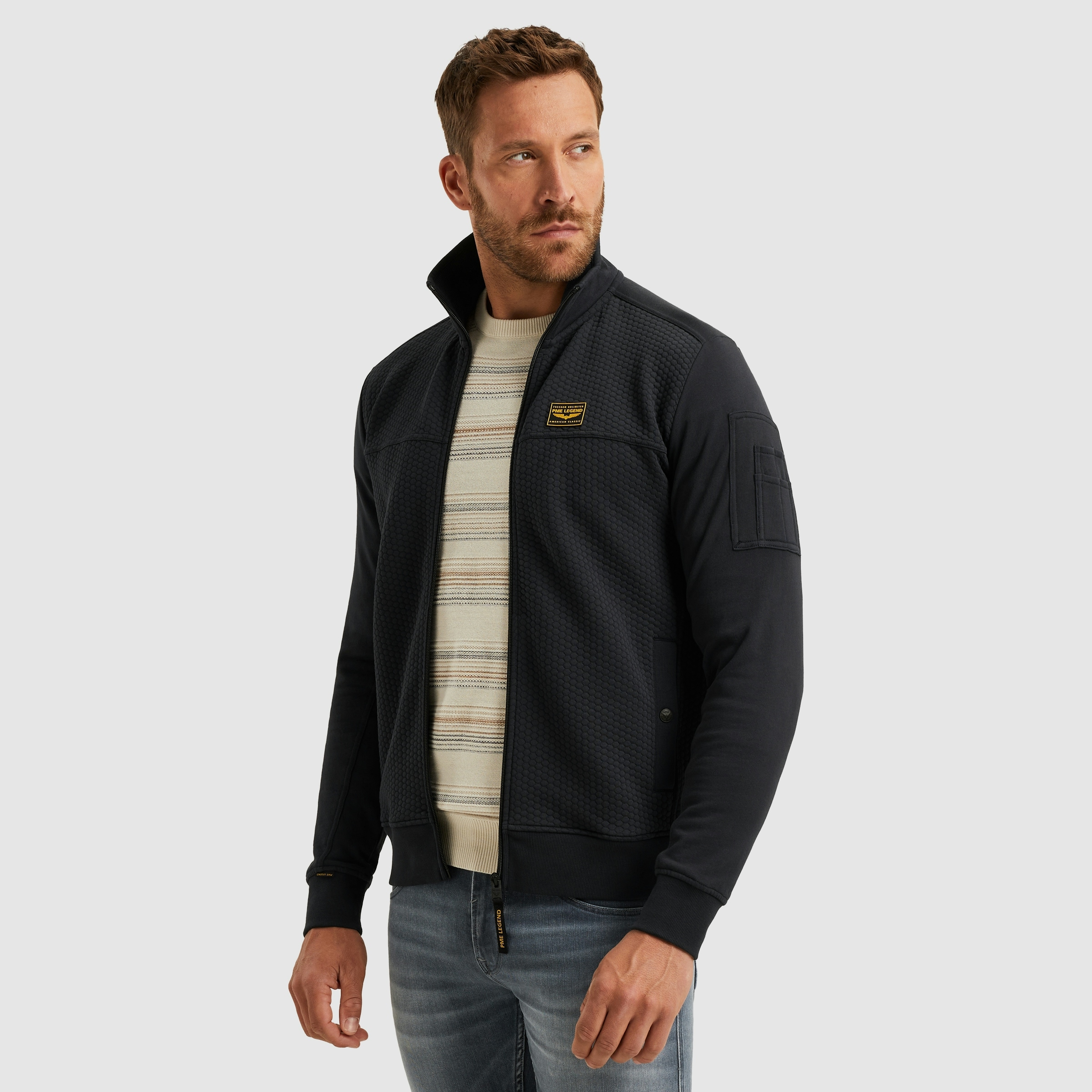 PME LEGEND Sweatjacke, mit Logo Stickerei