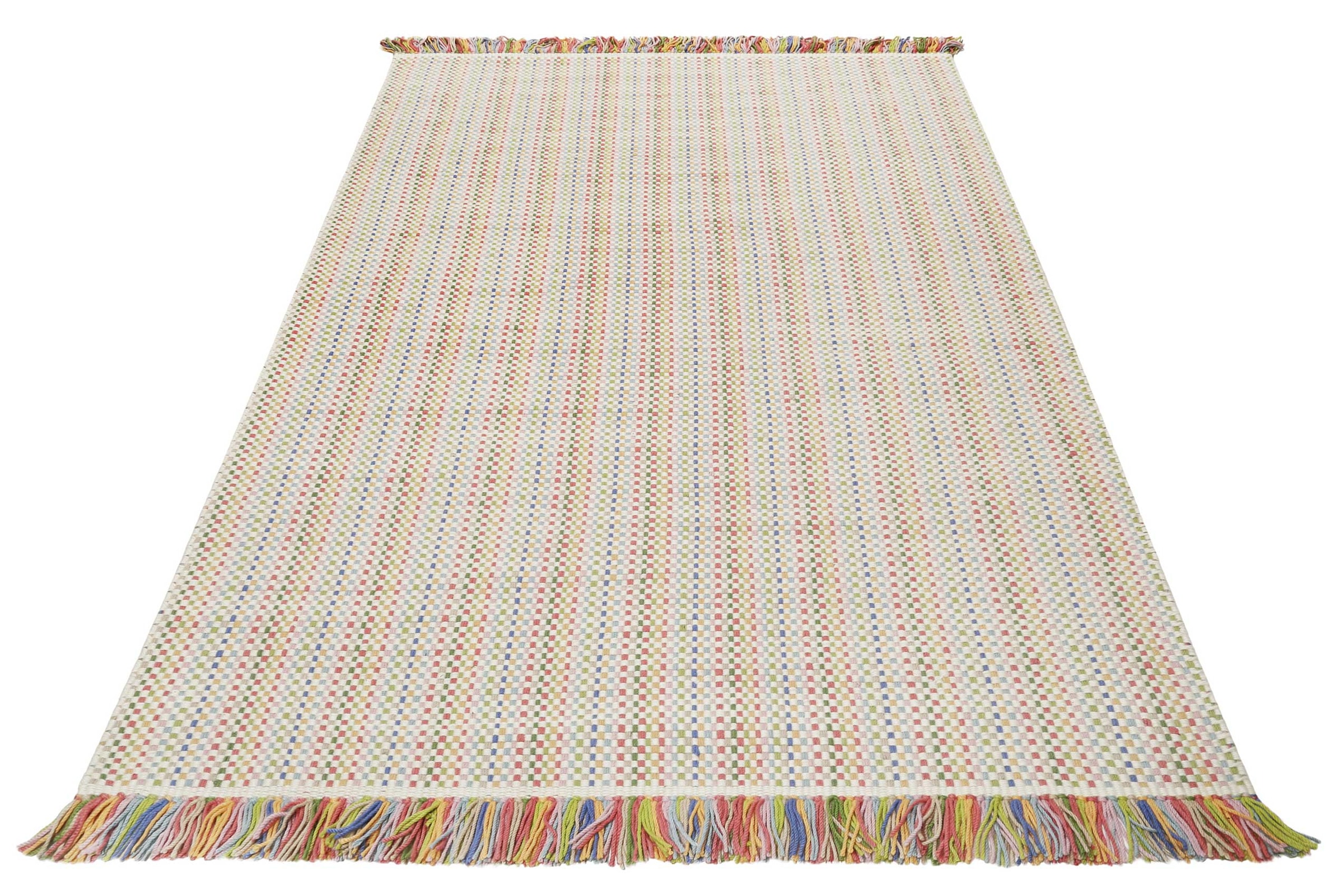 Esprit Teppich »Kids Durrie« rechteckig 6 mm Höhe Kinderteppich, kurzflor, handgewebt, Wolle, natürlich, gestreift