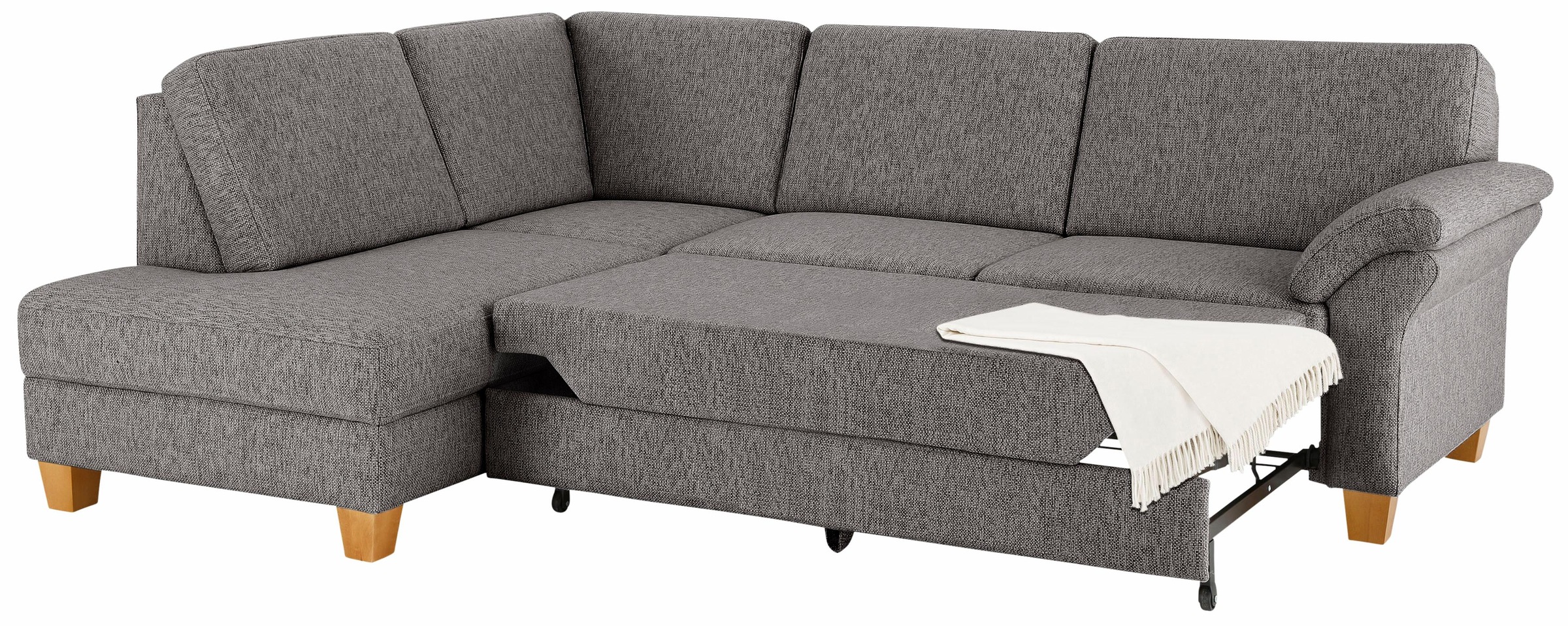 Home affaire Ecksofa »Borkum L-Form«, mit Federkern, wahlweise mit Bettfunktion
