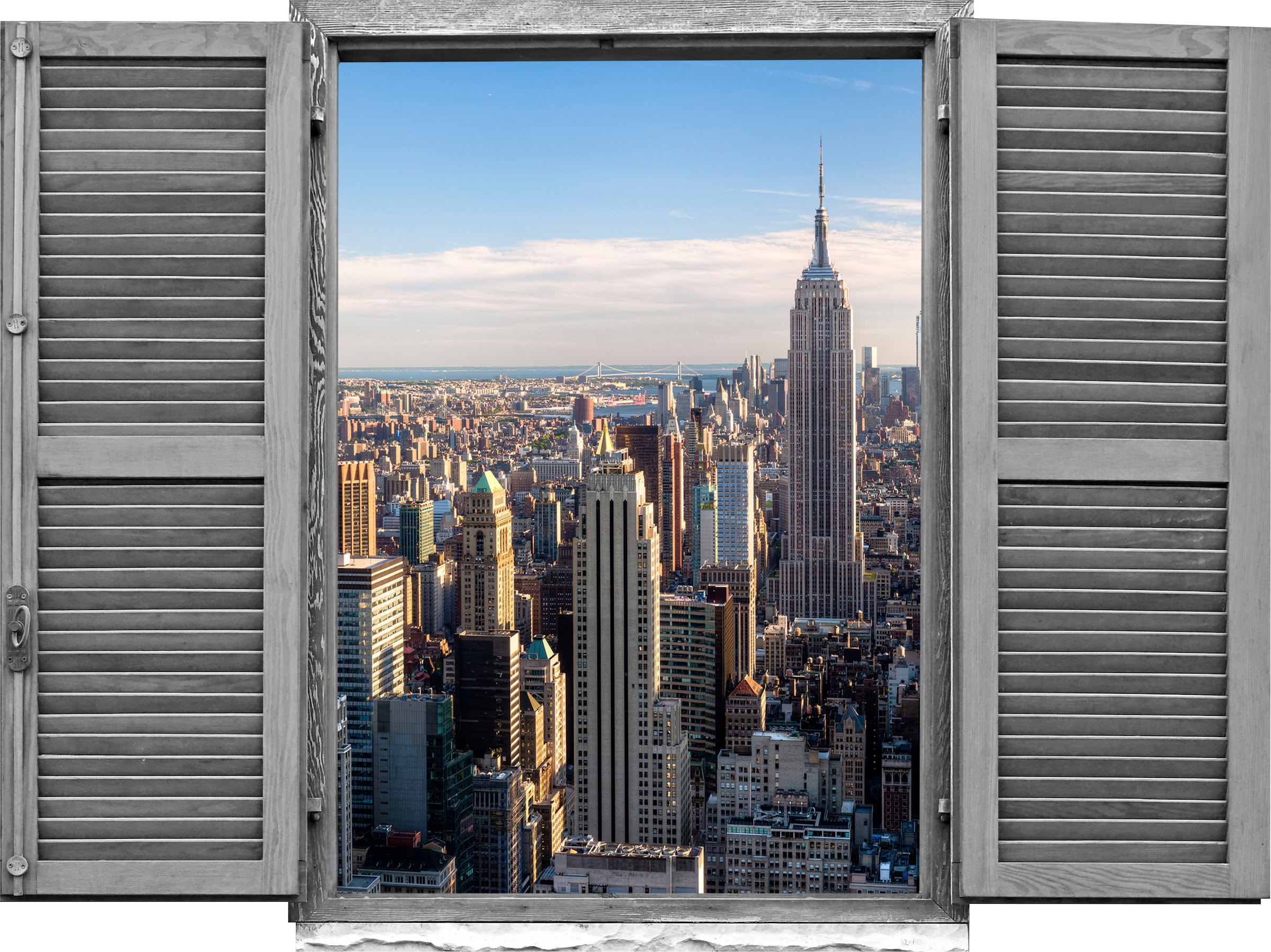 queence Wandtattoo »New York«, (1 St.), Wandsticker, Wandbild, selbstklebend, 3D, Fenster