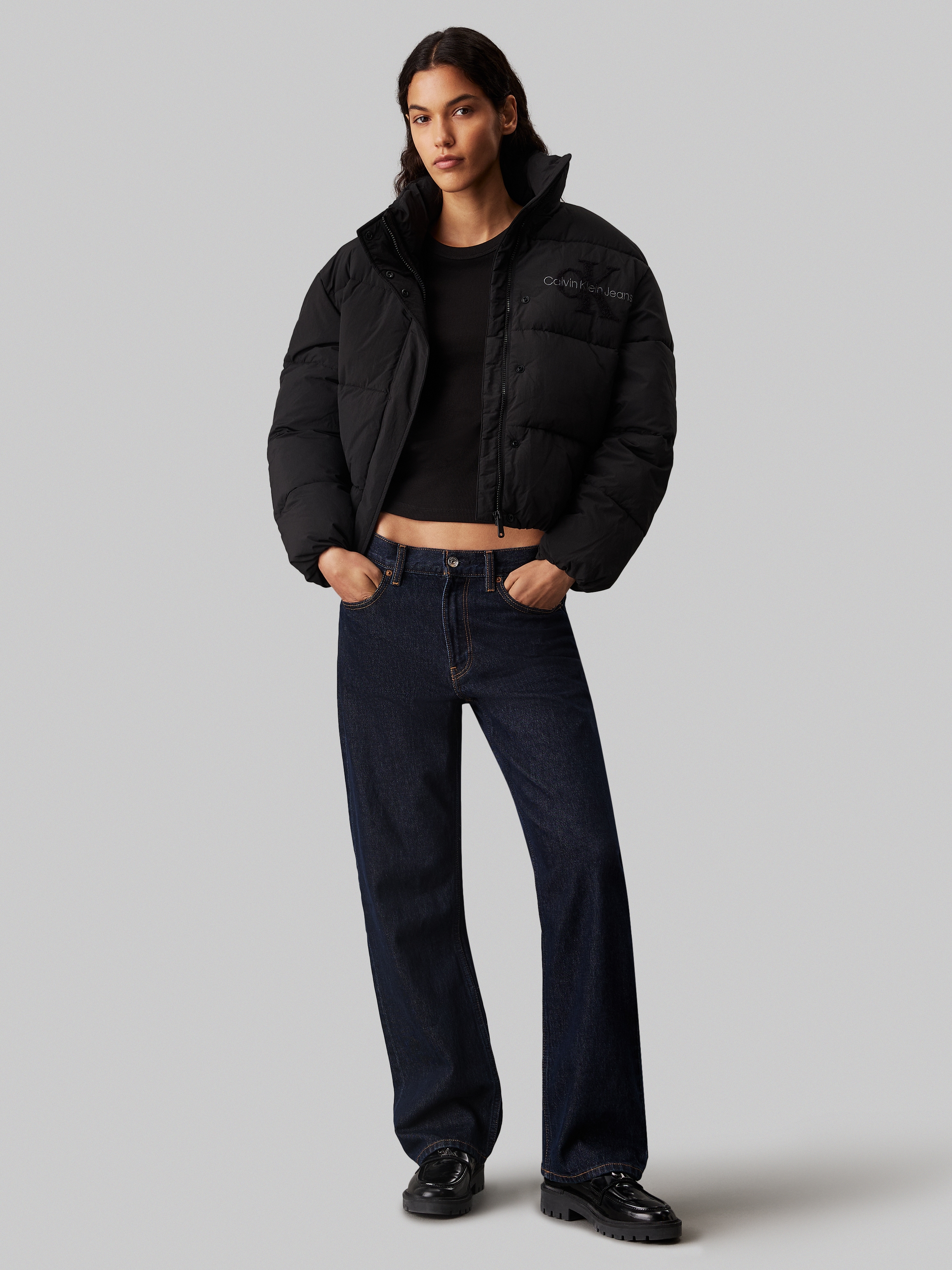 Calvin Klein Jeans Outdoorjacke »CHENILLE MONOLOGO PUFFER«, mit Logostickerei